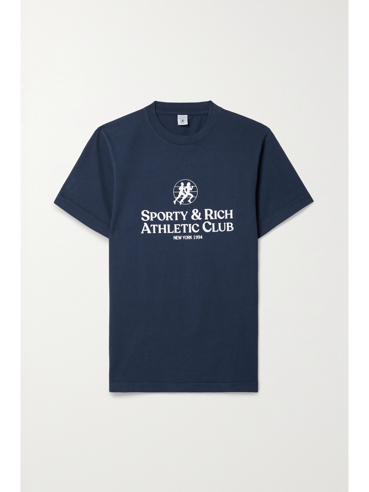 Sporty & Rich - Printed Cotton-jersey T-shirt - Blue