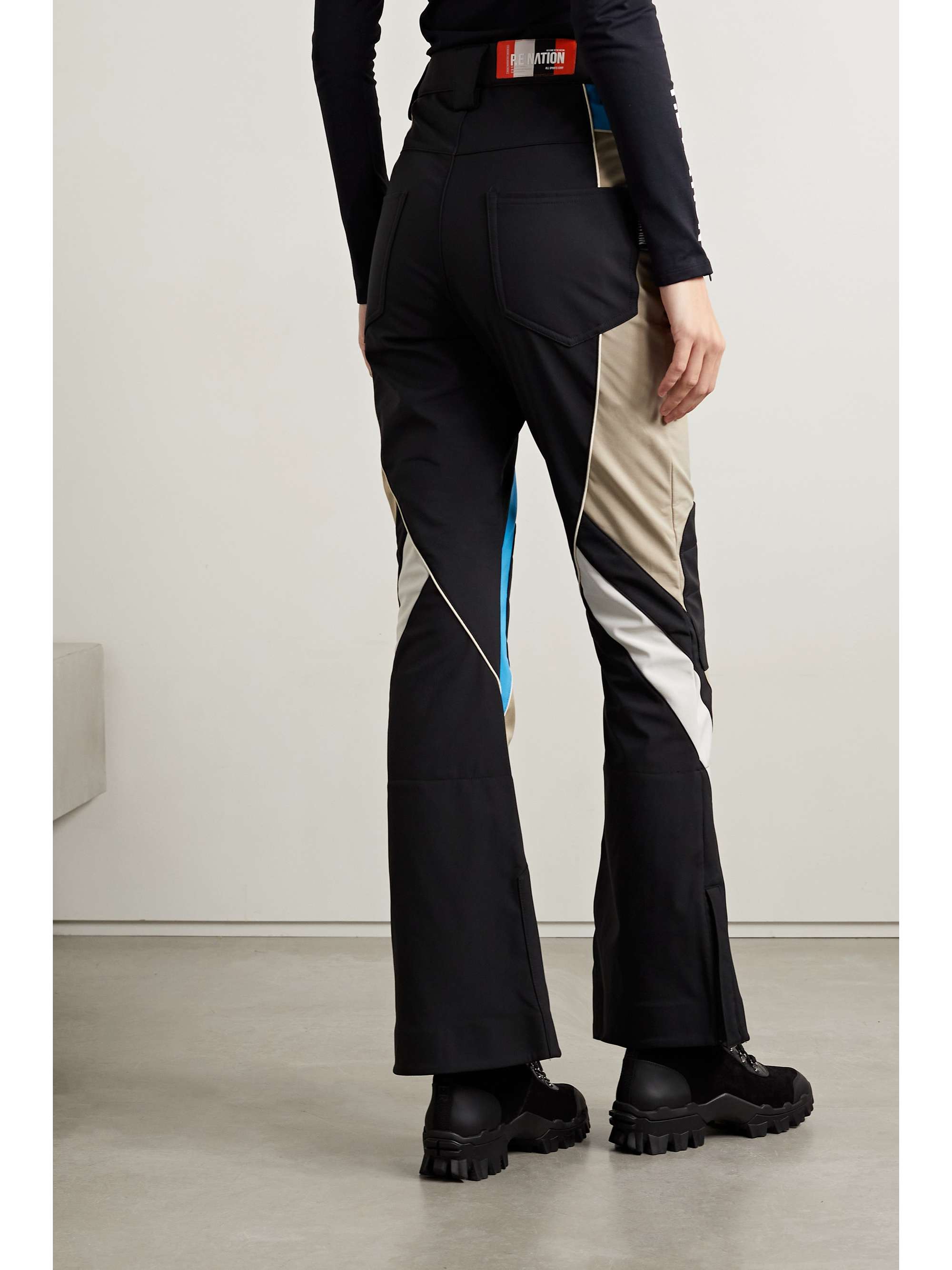 P.E NATION St. Moritz color-block recycled flared ski pants