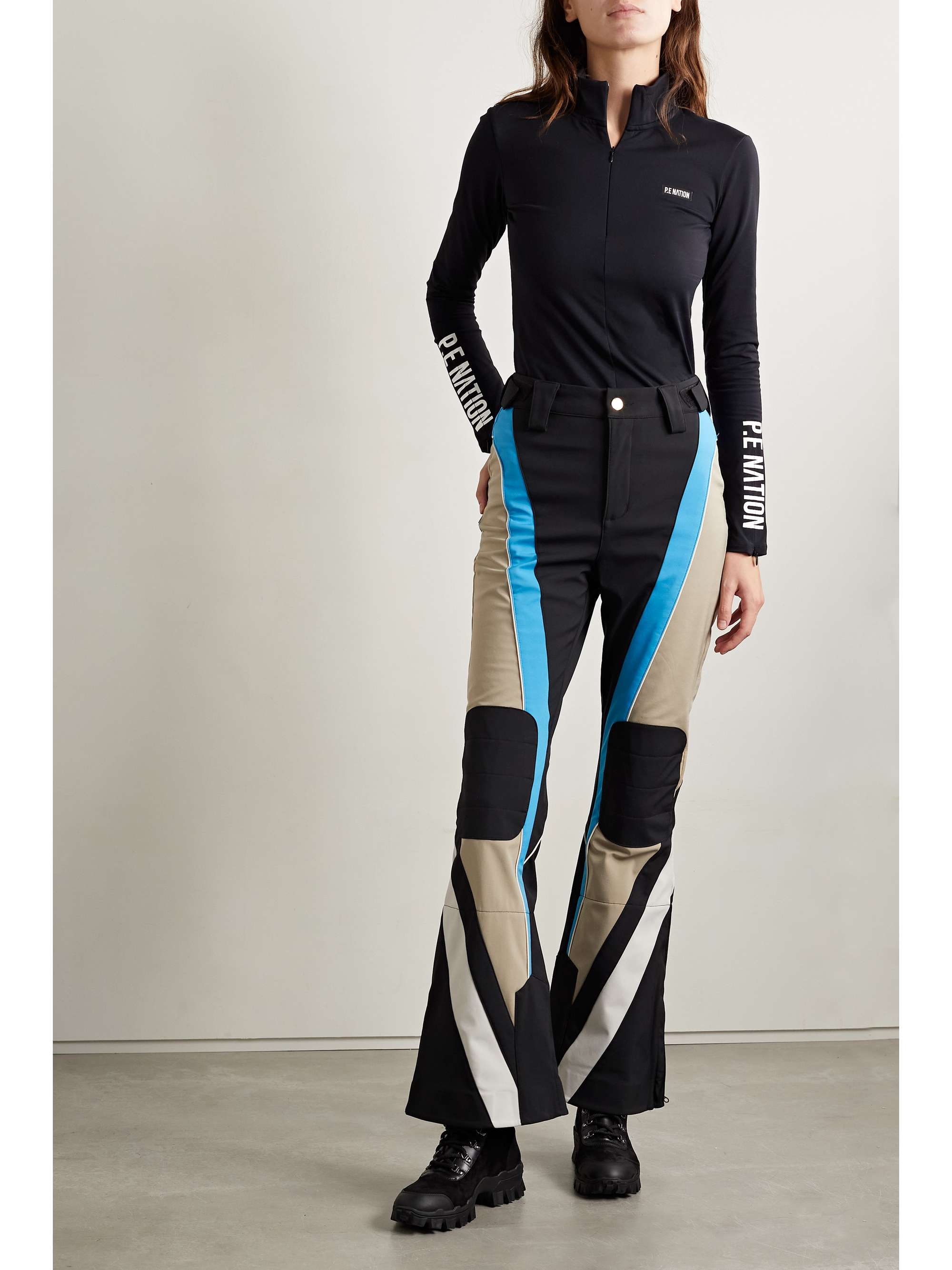 P.E NATION St. Moritz color-block recycled flared ski pants