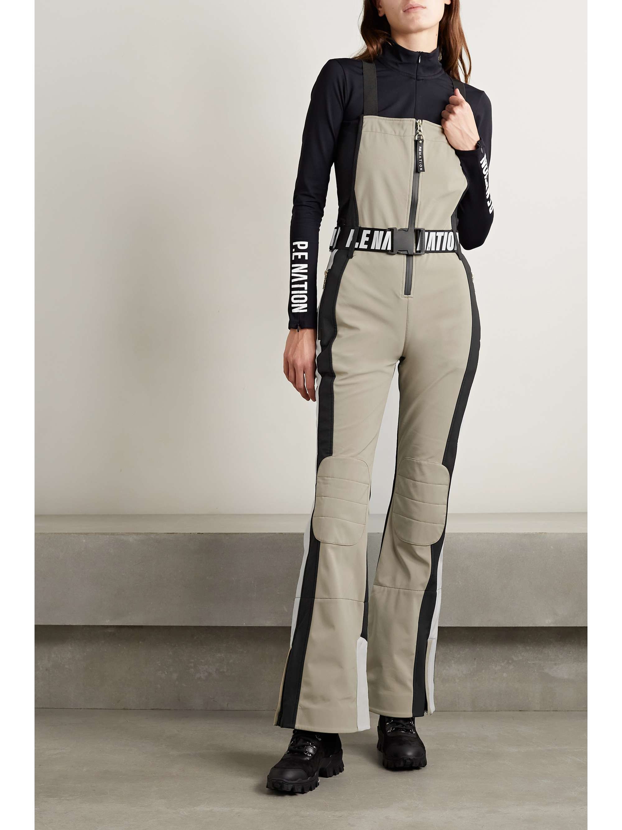 P.E NATION St. Moritz belted recycled flared ski suit