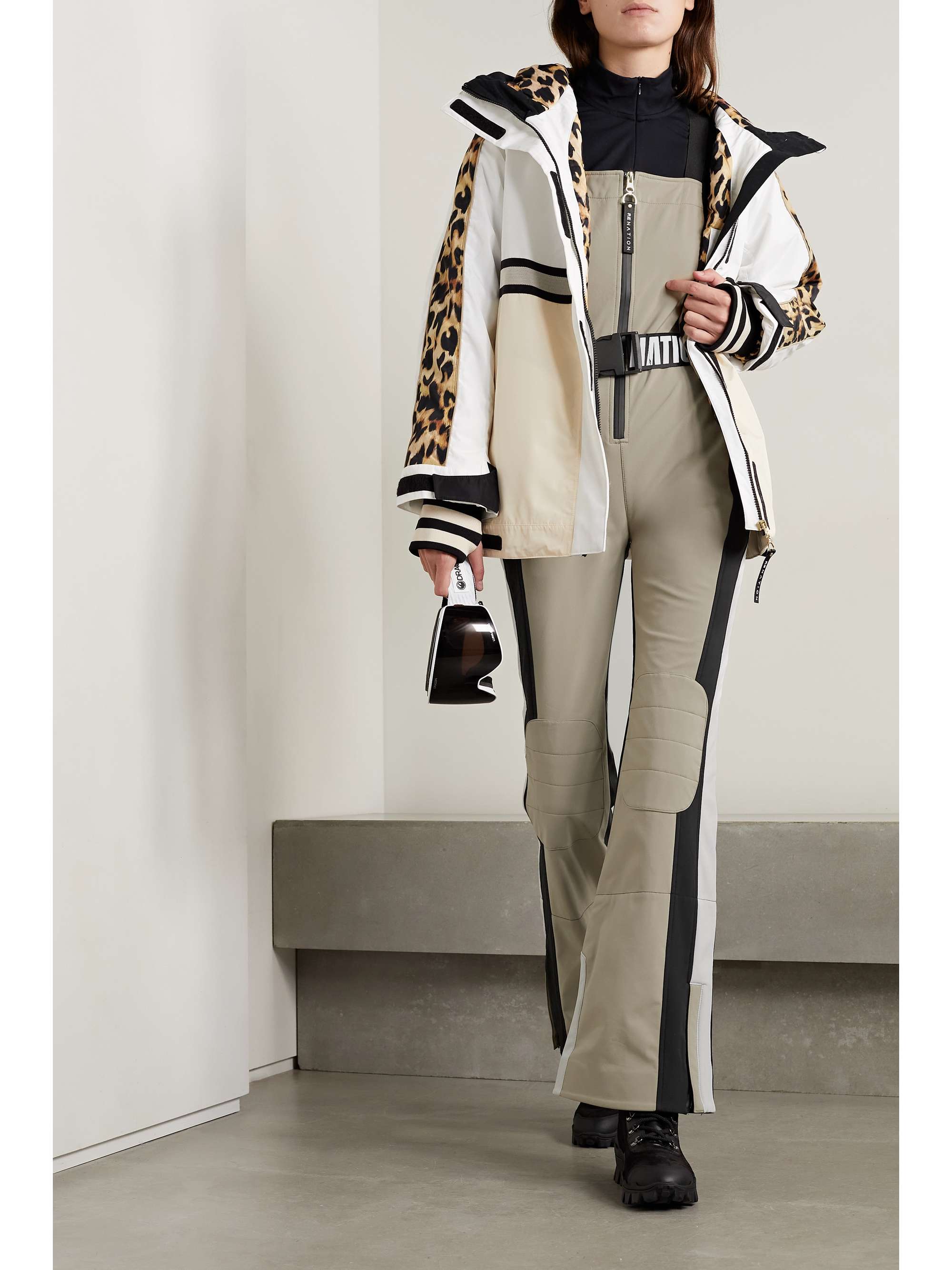 P.E NATION St. Moritz belted recycled flared ski suit