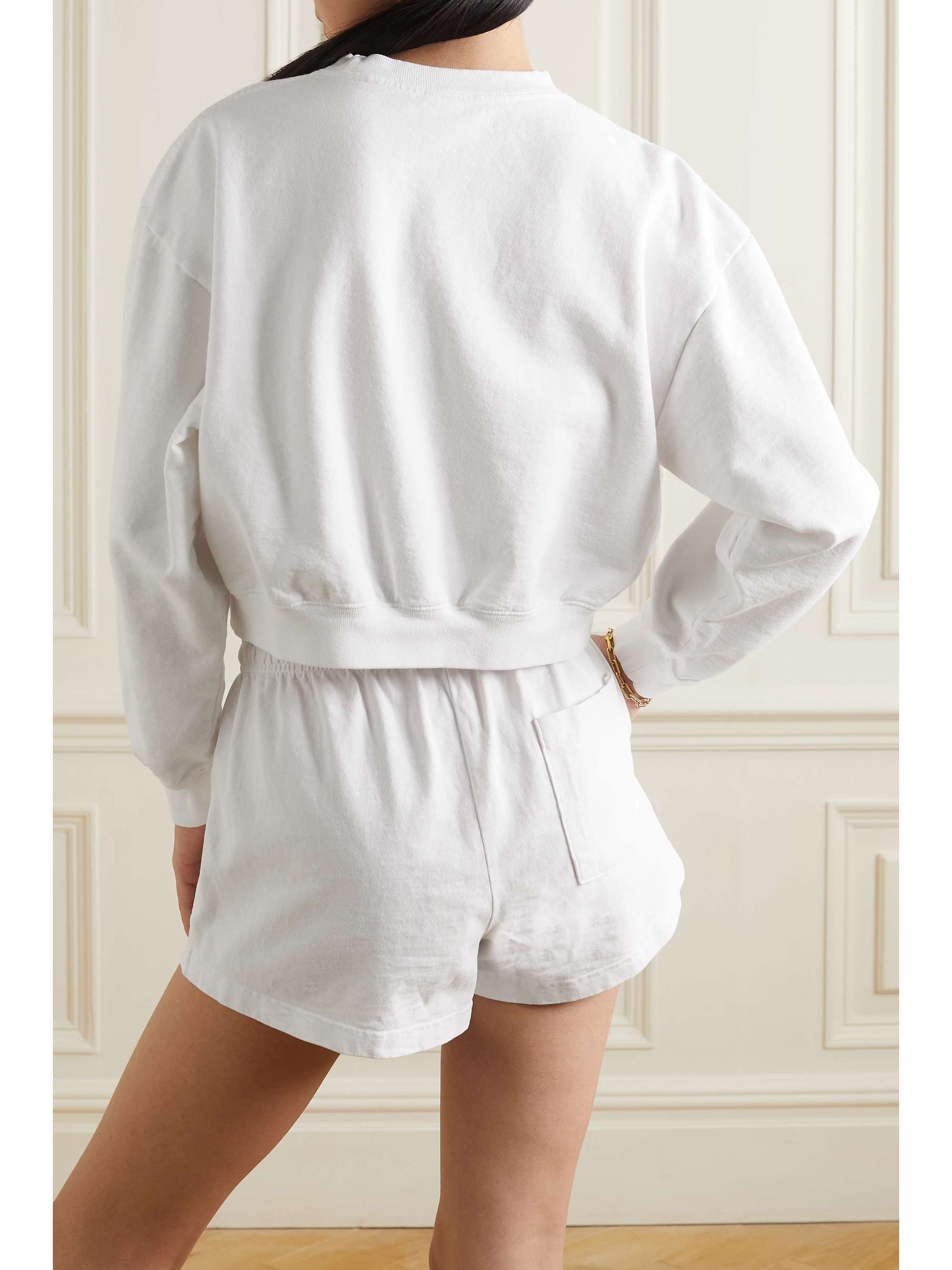 SPORTY & RICH Wellness Ivy verkürztes Sweatshirt aus Baumwoll-Jersey mit Print