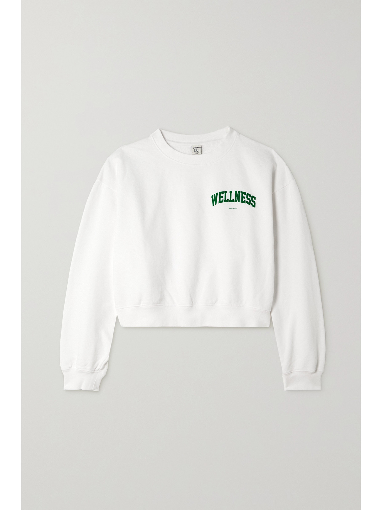 Sporty & Rich - Wellness Ivy Cropped Cotton-jersey Sweatshirt - White