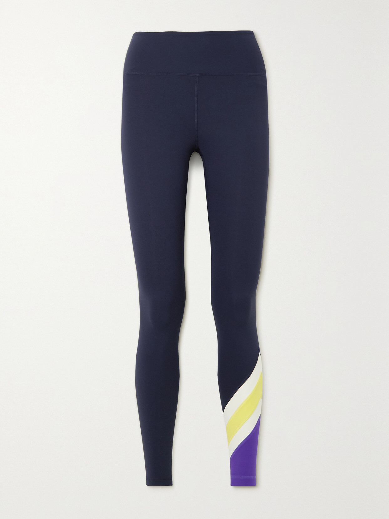 Tory Sport - Striped Stretch-ponte Leggings - Blue