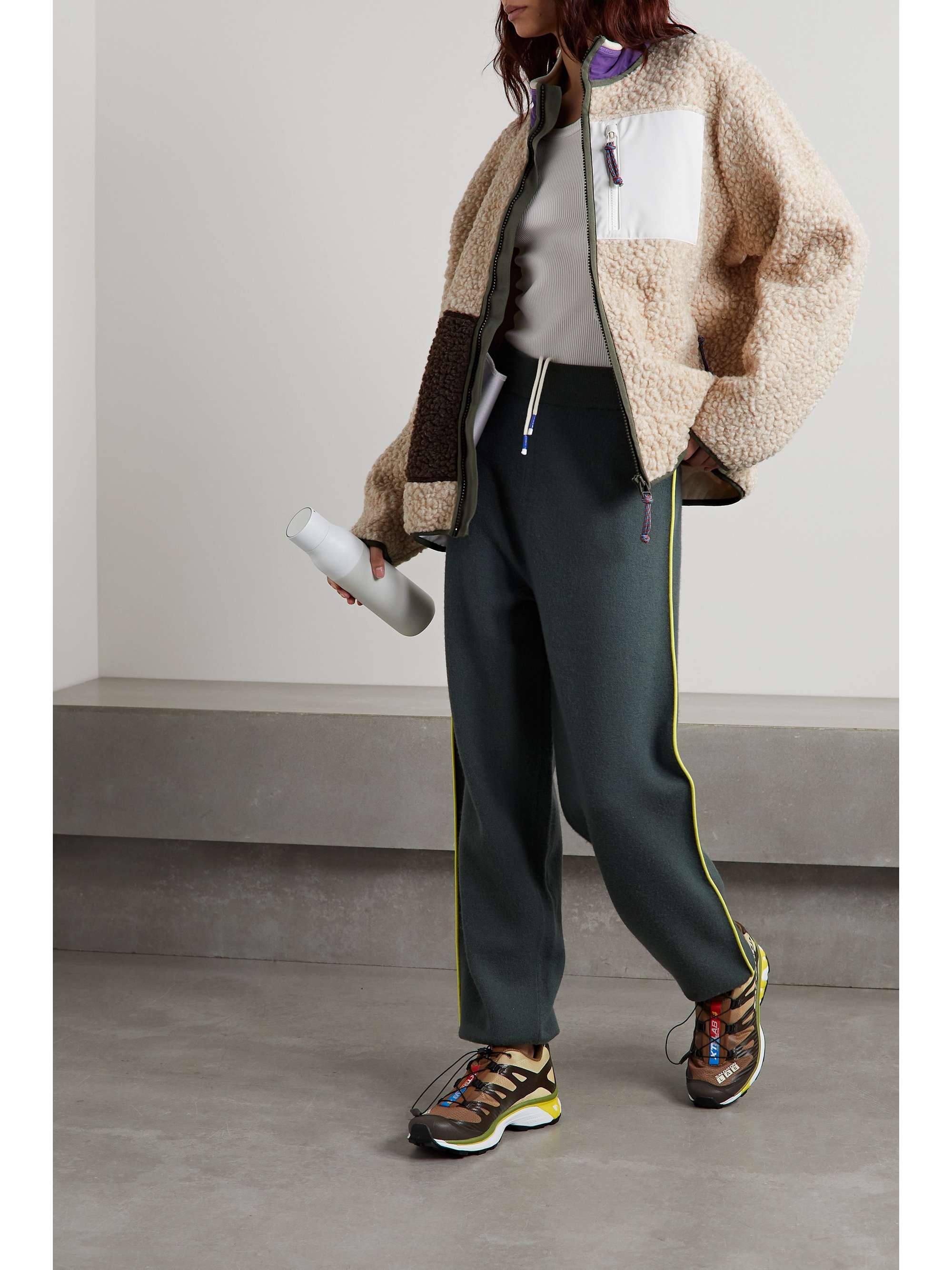 TORY SPORT Jacke aus Fleece mit Shellbesätzen in Colour-Block-Optik