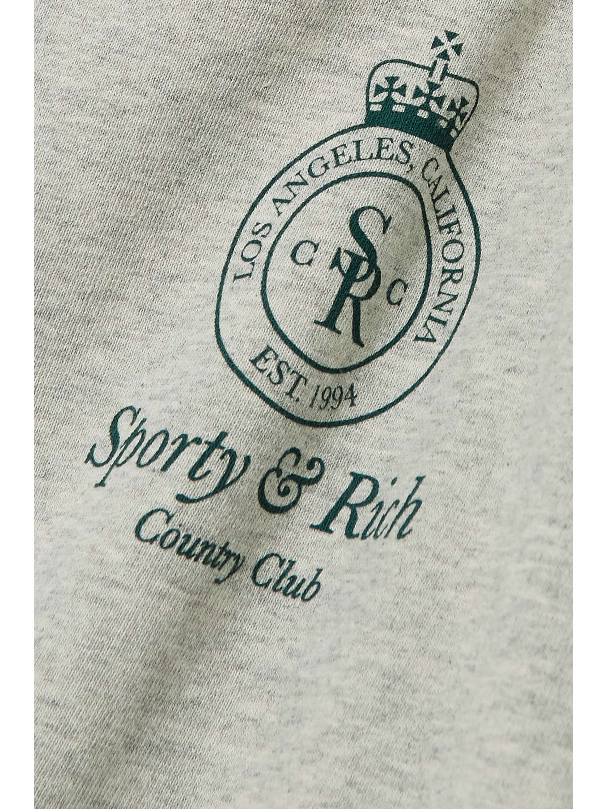 SPORTY & RICH Crown printed cotton-blend jersey hoodie