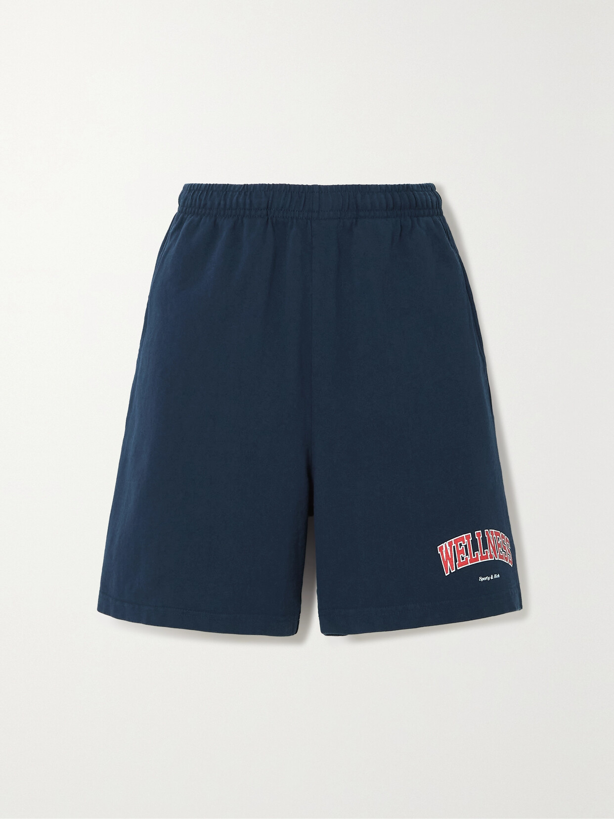 Sporty & Rich - Wellness Ivy Printed Cotton-jersey Shorts - Blue