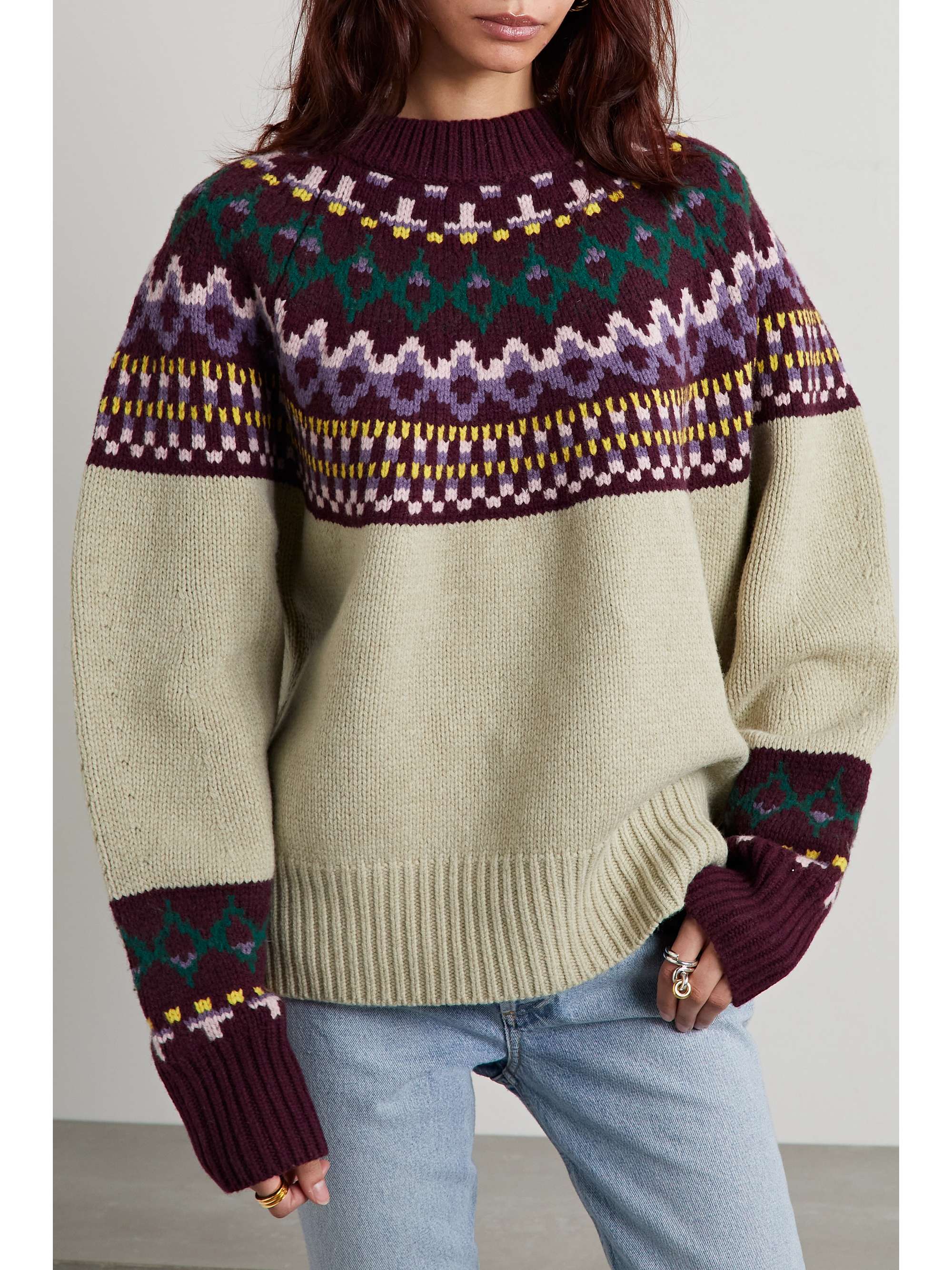 TORY SPORT Pullover aus Wolle mit Fair-Isle-Muster