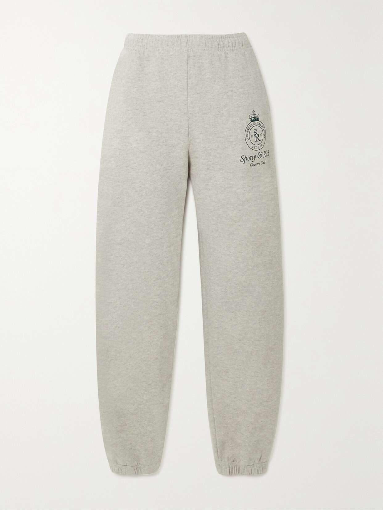 Sporty & Rich - Crown Printed Cotton-blend Jersey Track Pants - Neutrals