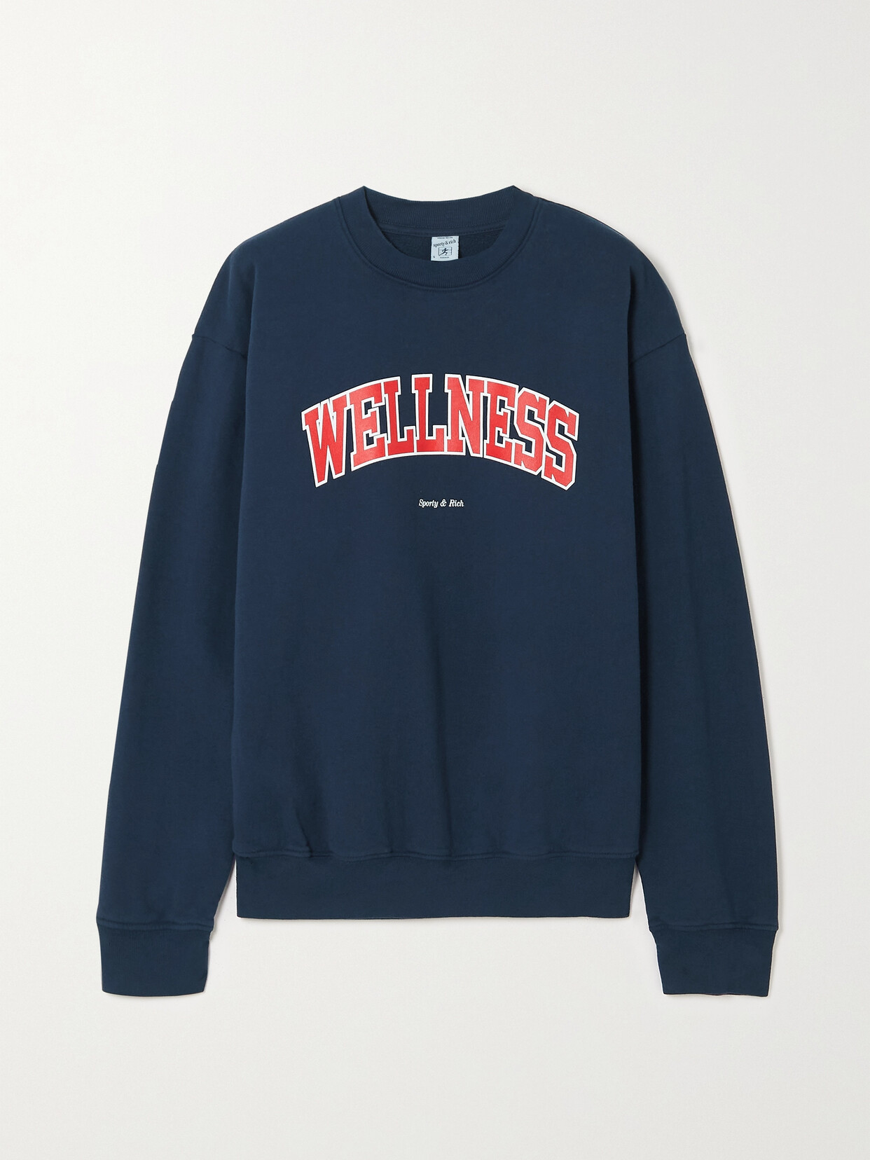 Sporty & Rich - Wellness Printed Cotton-jersey Sweatshirt - Blue