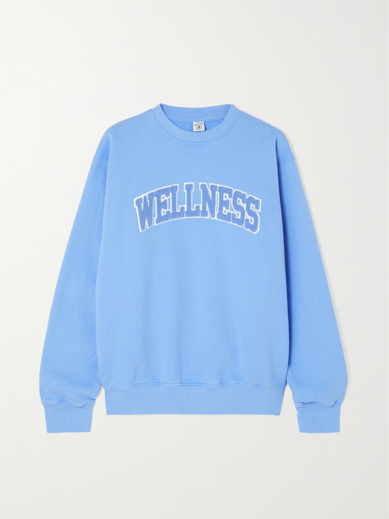 Sporty & Rich - Appliquéd Cotton-jersey Sweatshirt - Blue