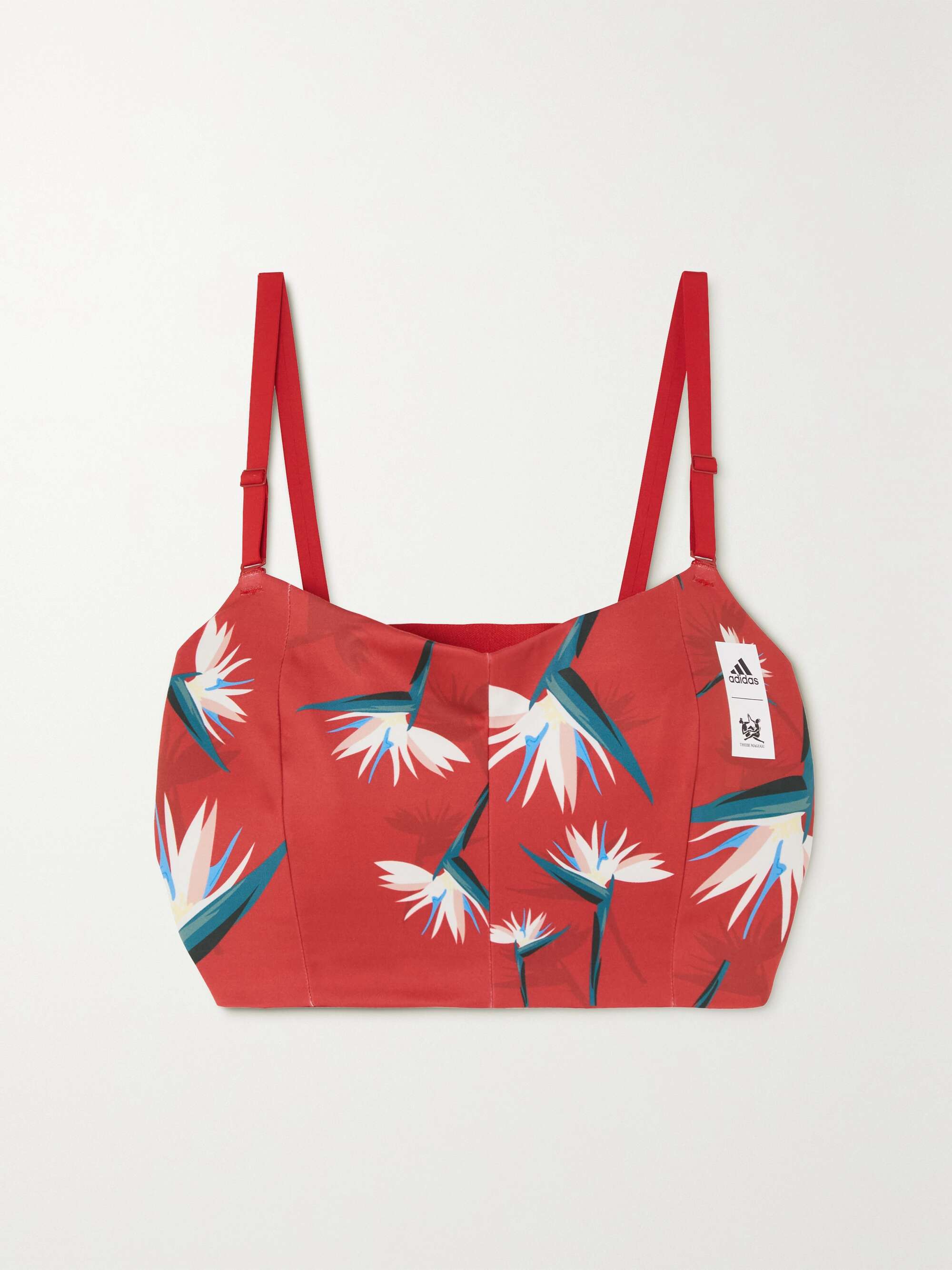 ADIDAS ORIGINALS + Thebe Magugu floral-print stretch recycled-jersey sports  bra