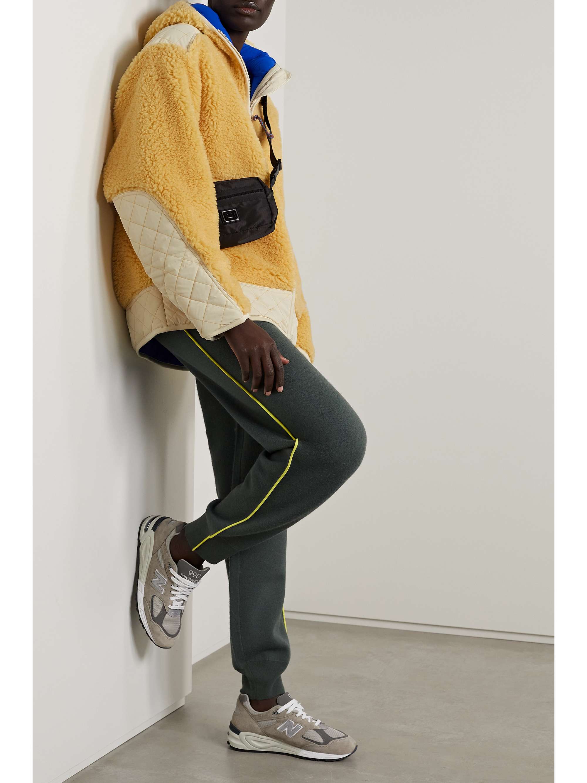 TORY SPORT Wattierte Jacke aus gestepptem Fleece mit Shell-Einsätzen und Kapuze