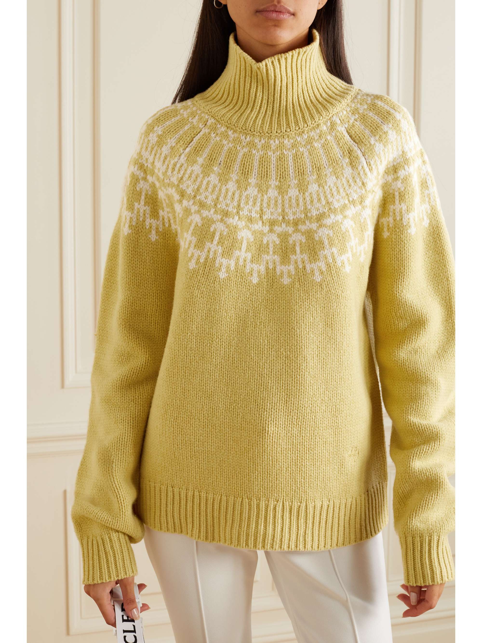 TORY SPORT Stehkragenpullover aus Merinowolle mit Fair-Isle-Muster