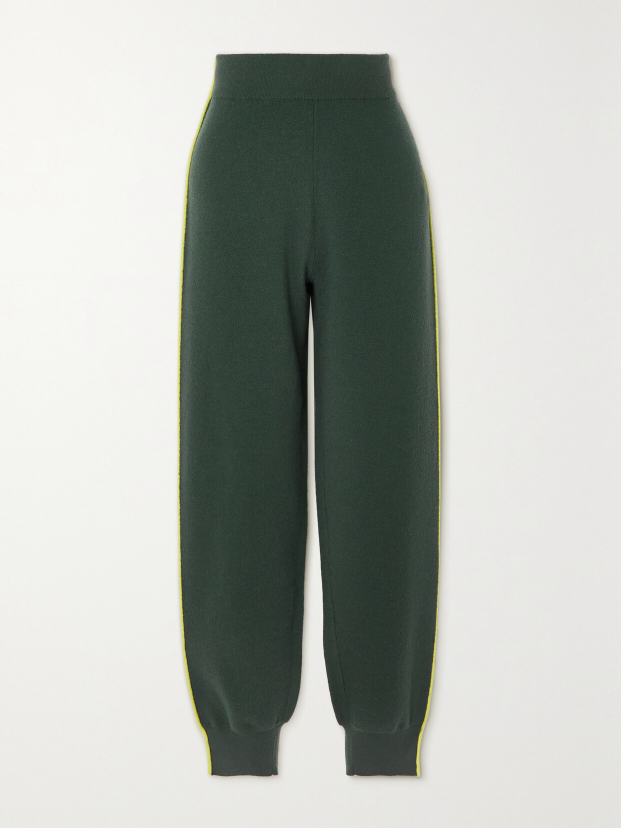 Tory Sport Wool-blend Tapered Track Pants In Green