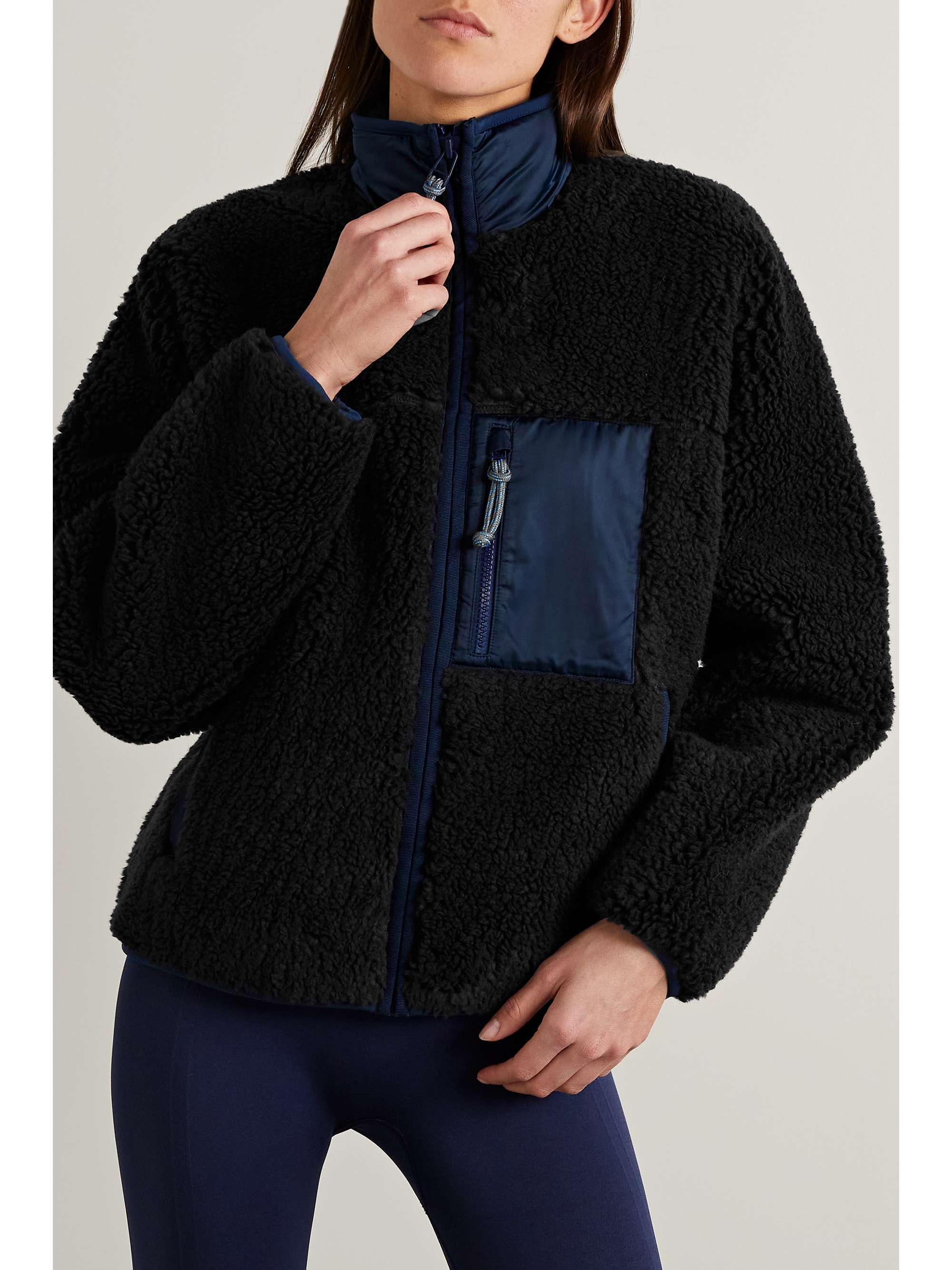 TORY SPORT Zweifarbige Jacke aus Fleece mit Besätzen aus Shell