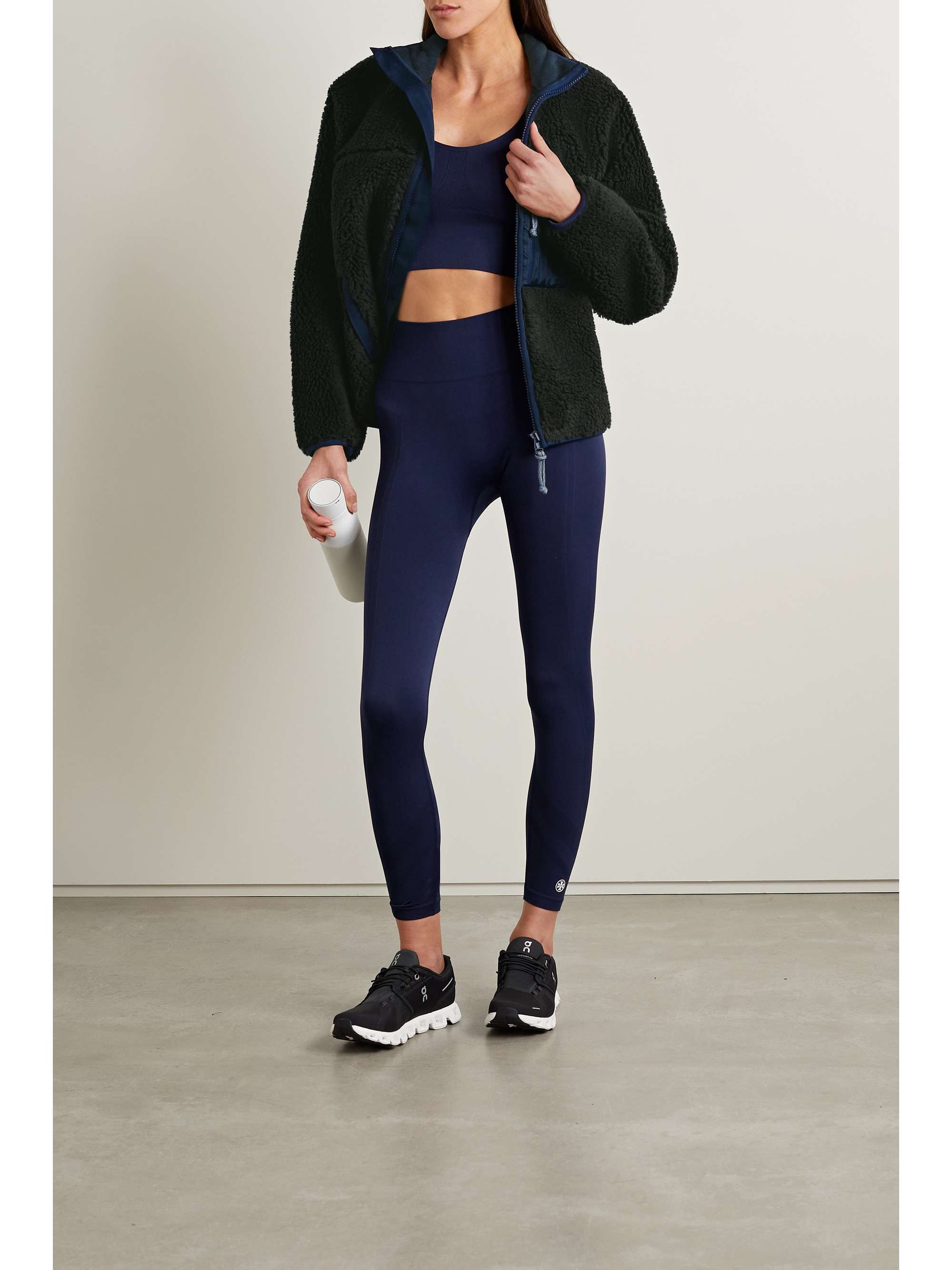 TORY SPORT Zweifarbige Jacke aus Fleece mit Besätzen aus Shell