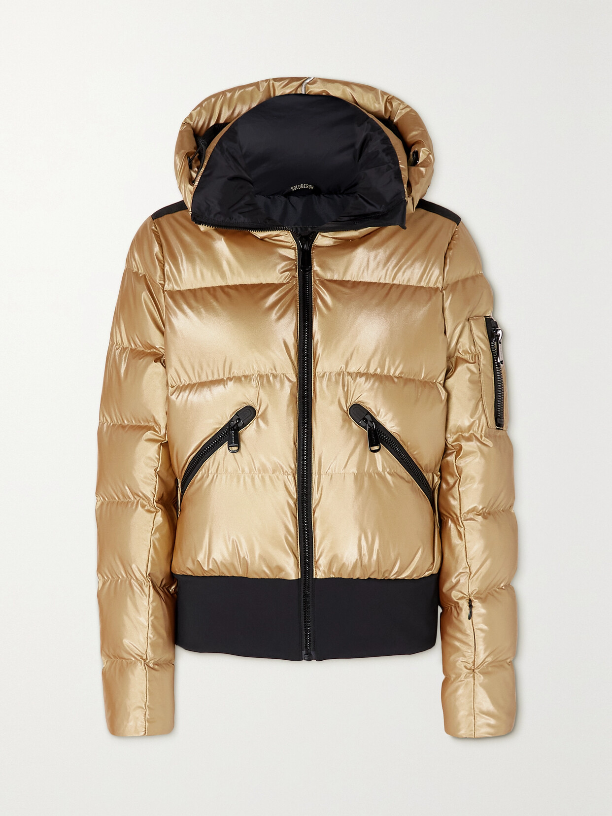 Goldbergh - Bombardino Hooded Quilted Metallic Down Ski Jacket - UK 8