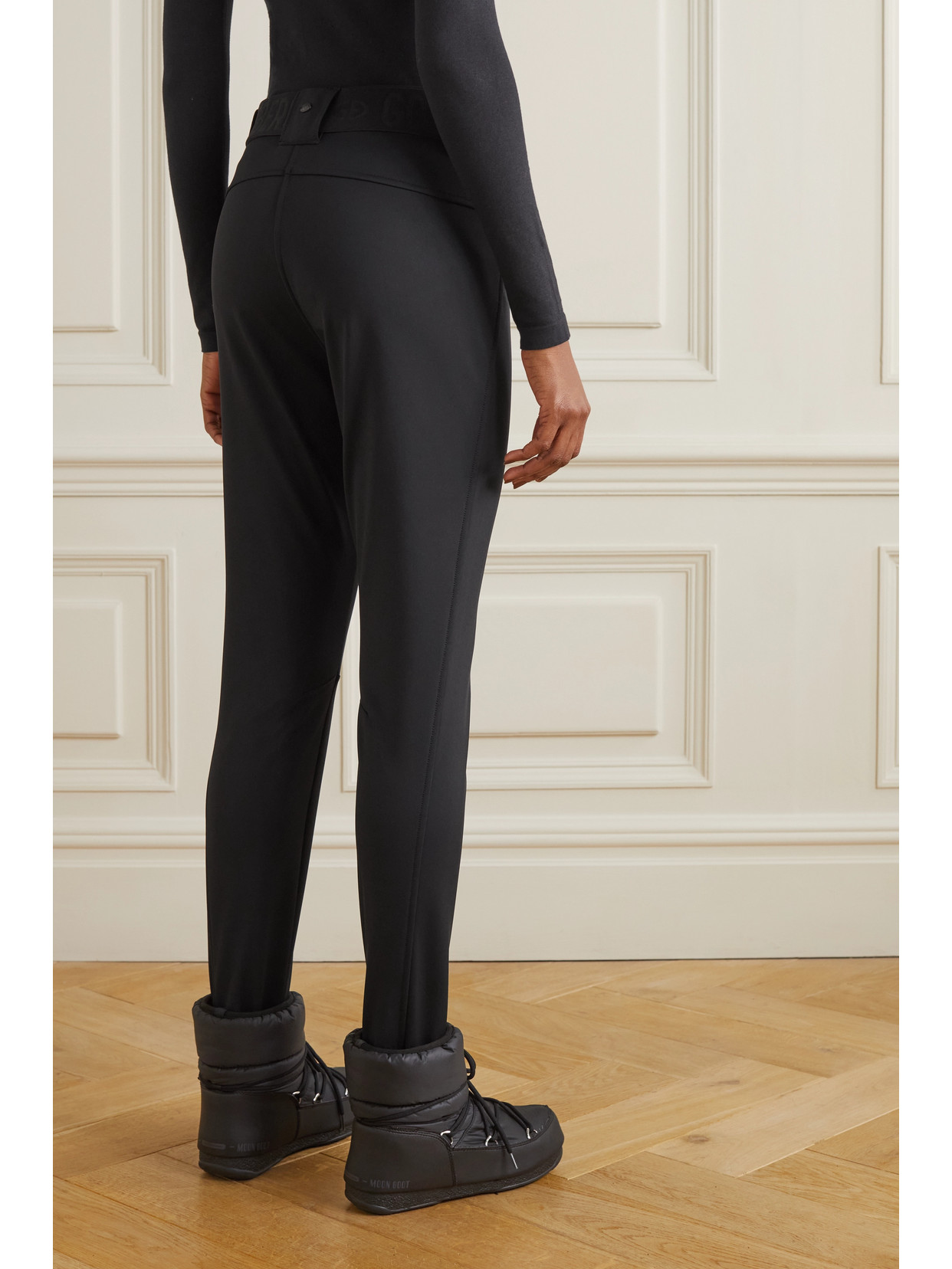 Goldbergh Paris Belted Stirrup Softshell Ski Trousers In Black