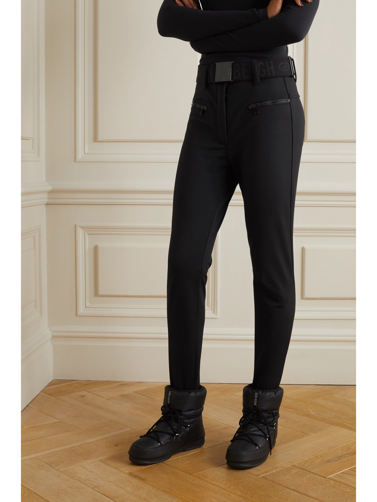 Shop Goldbergh Paris Belted Stirrup Ski Pants In Black