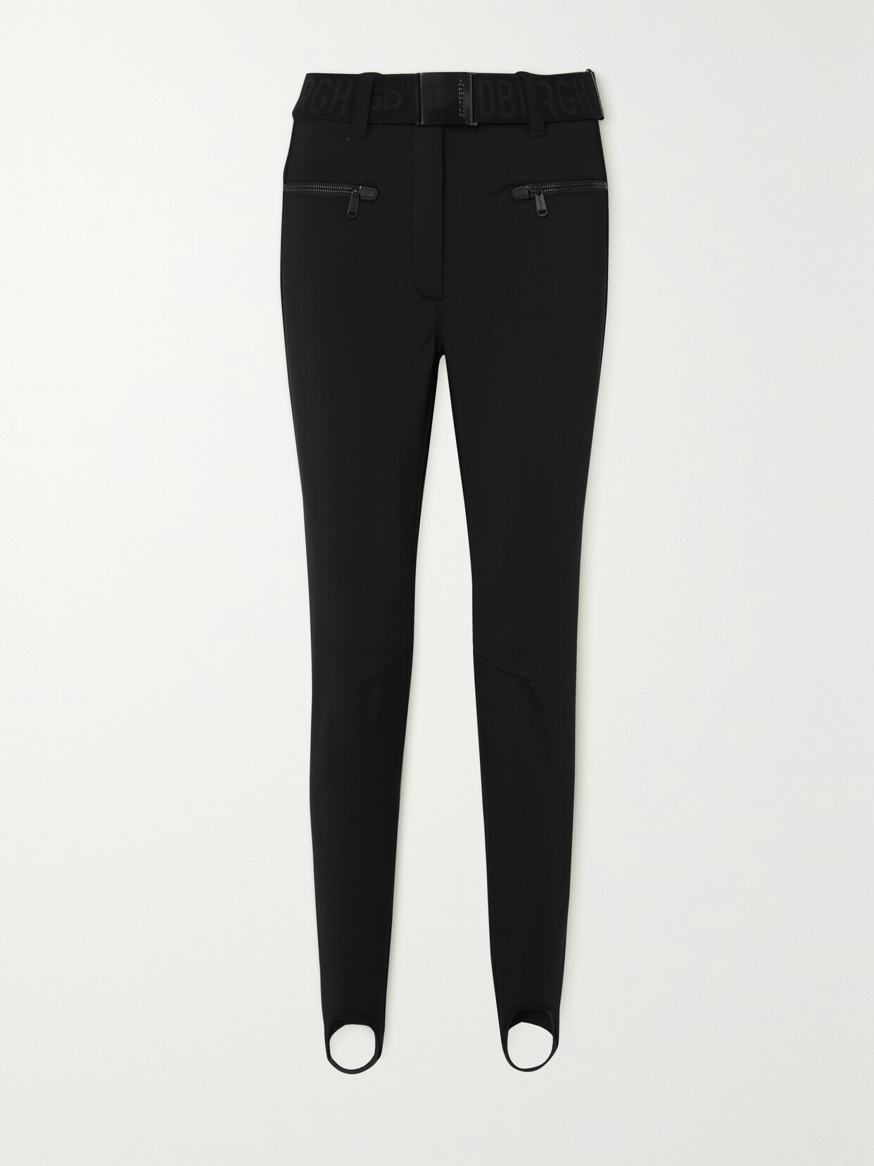 Goldbergh Paris Belted Stirrup Softshell Ski Trousers In Black