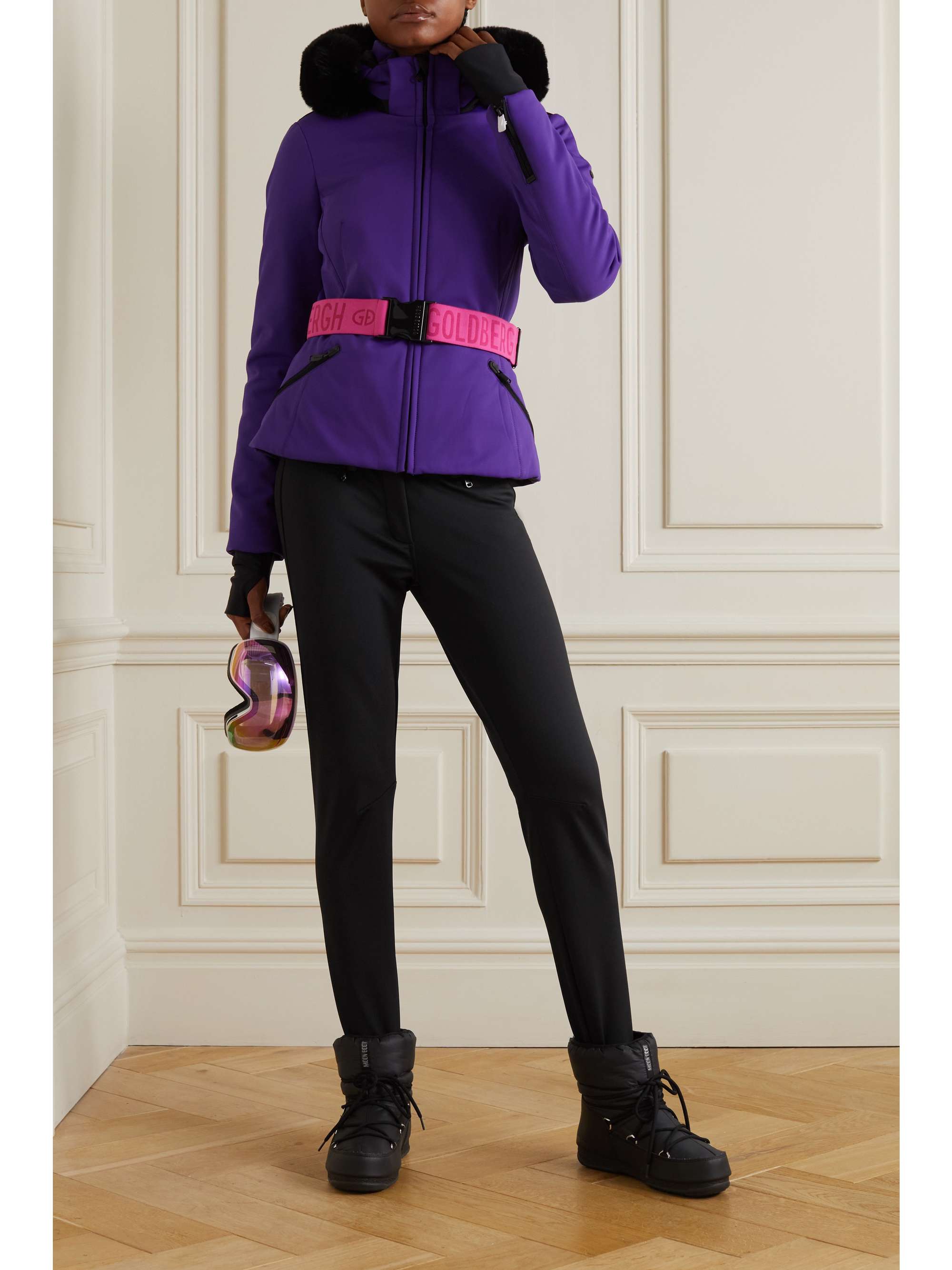 Paris belted stirrup ski pants