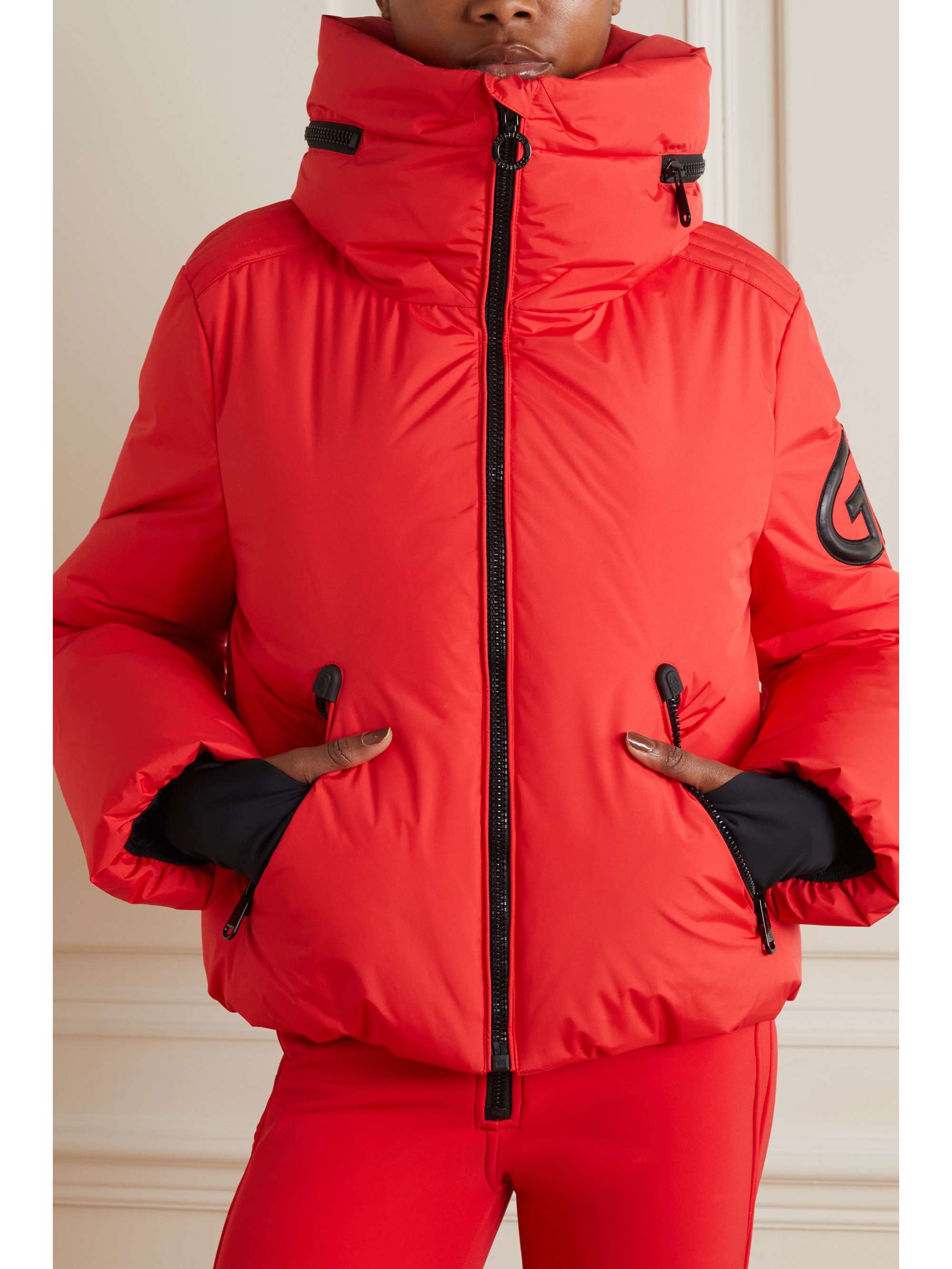 GOLDBERGH Porter hooded appliquéd down recycled ski jacket NETAPORTER