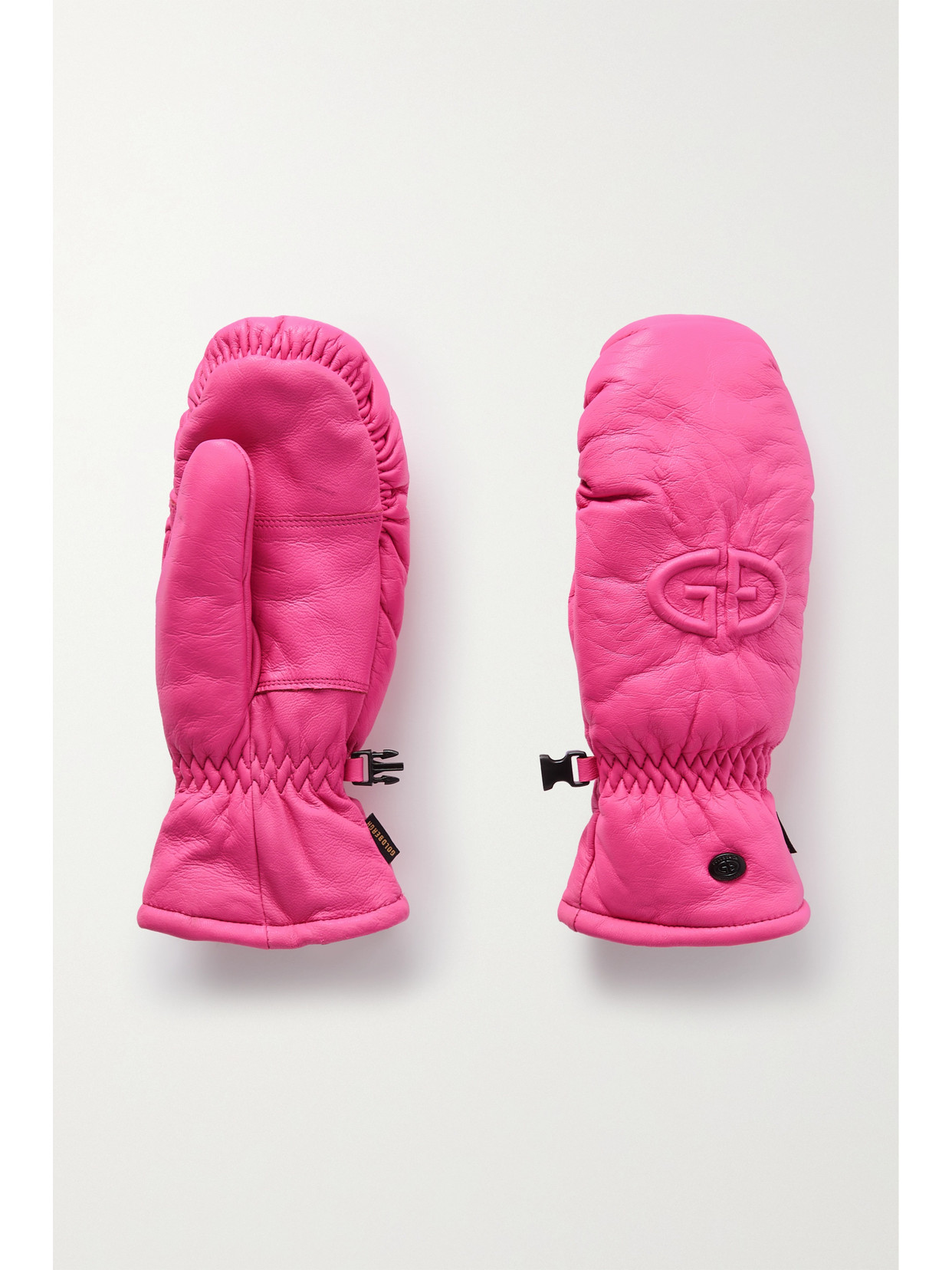 Goldbergh - Hilja Embossed Padded Leather Ski Mittens - Pink