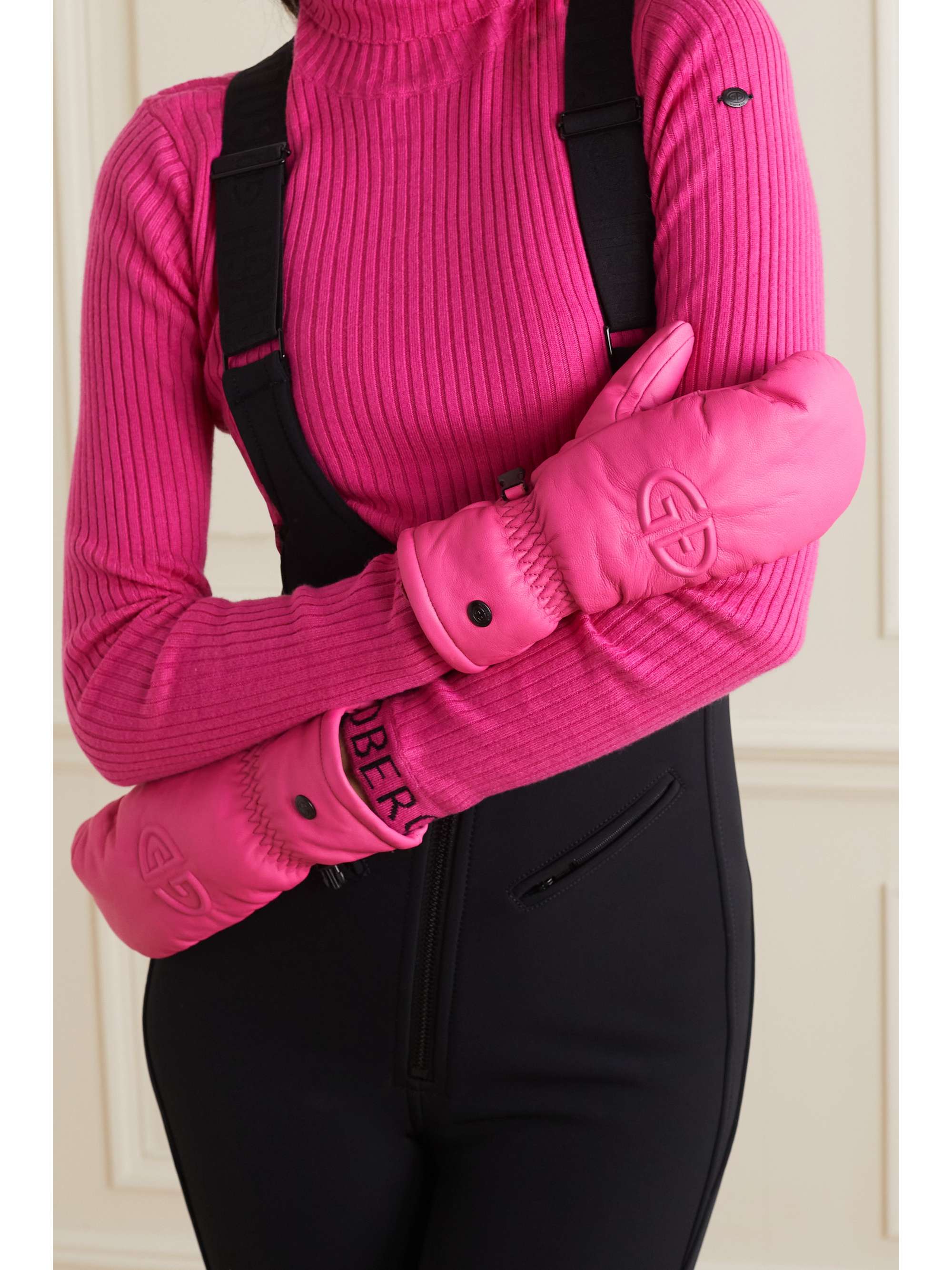 GOLDBERGH Hilja embossed padded leather ski mittens