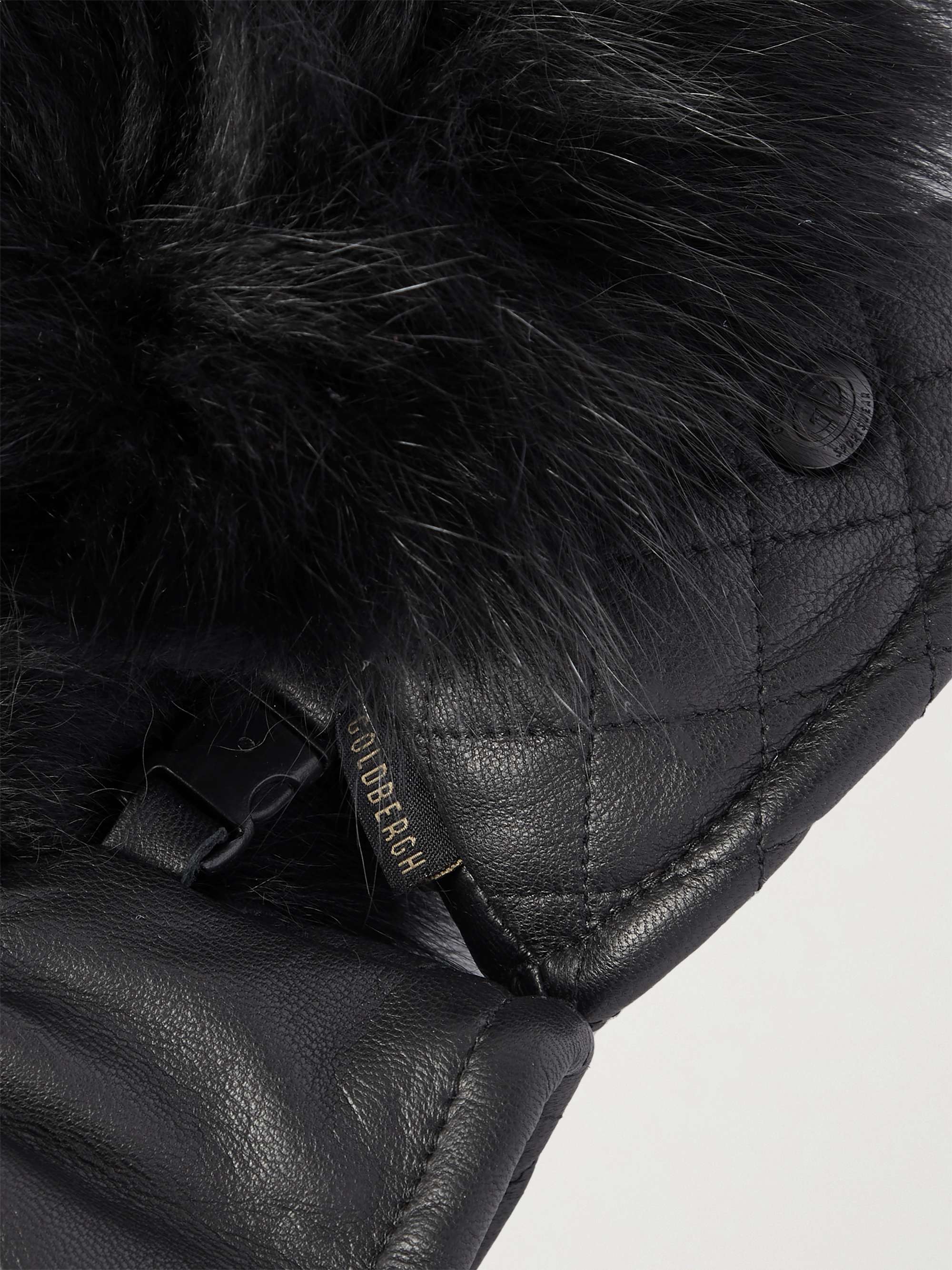 GOLDBERGH Hill faux fur and padded leather mittens