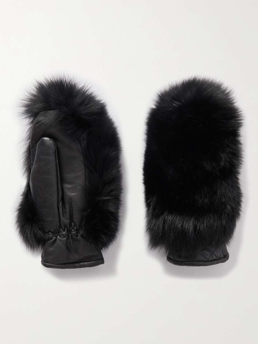 Goldbergh Hill Faux Fur And Padded Leather Mittens