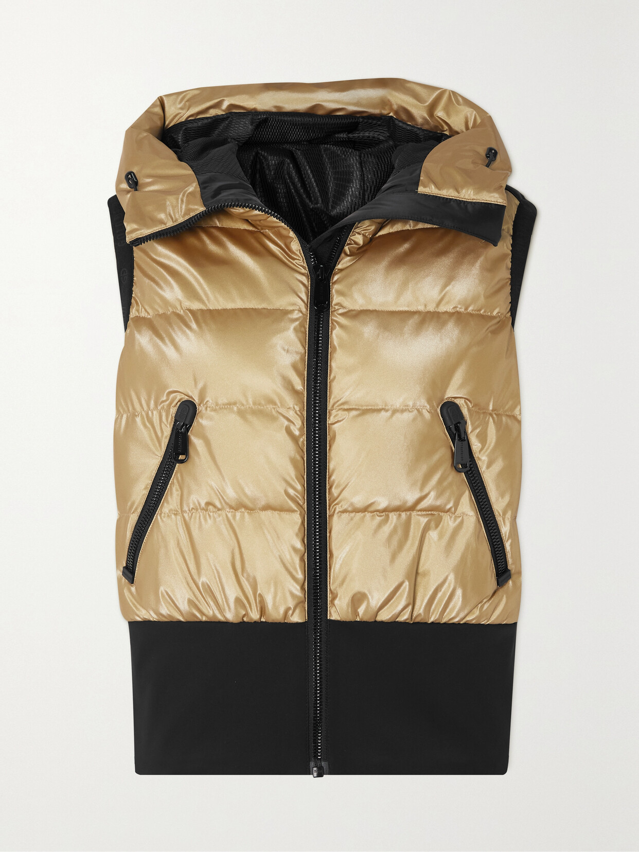 Goldbergh - Shine Hooded Metallic Quilted Down Vest - UK 10