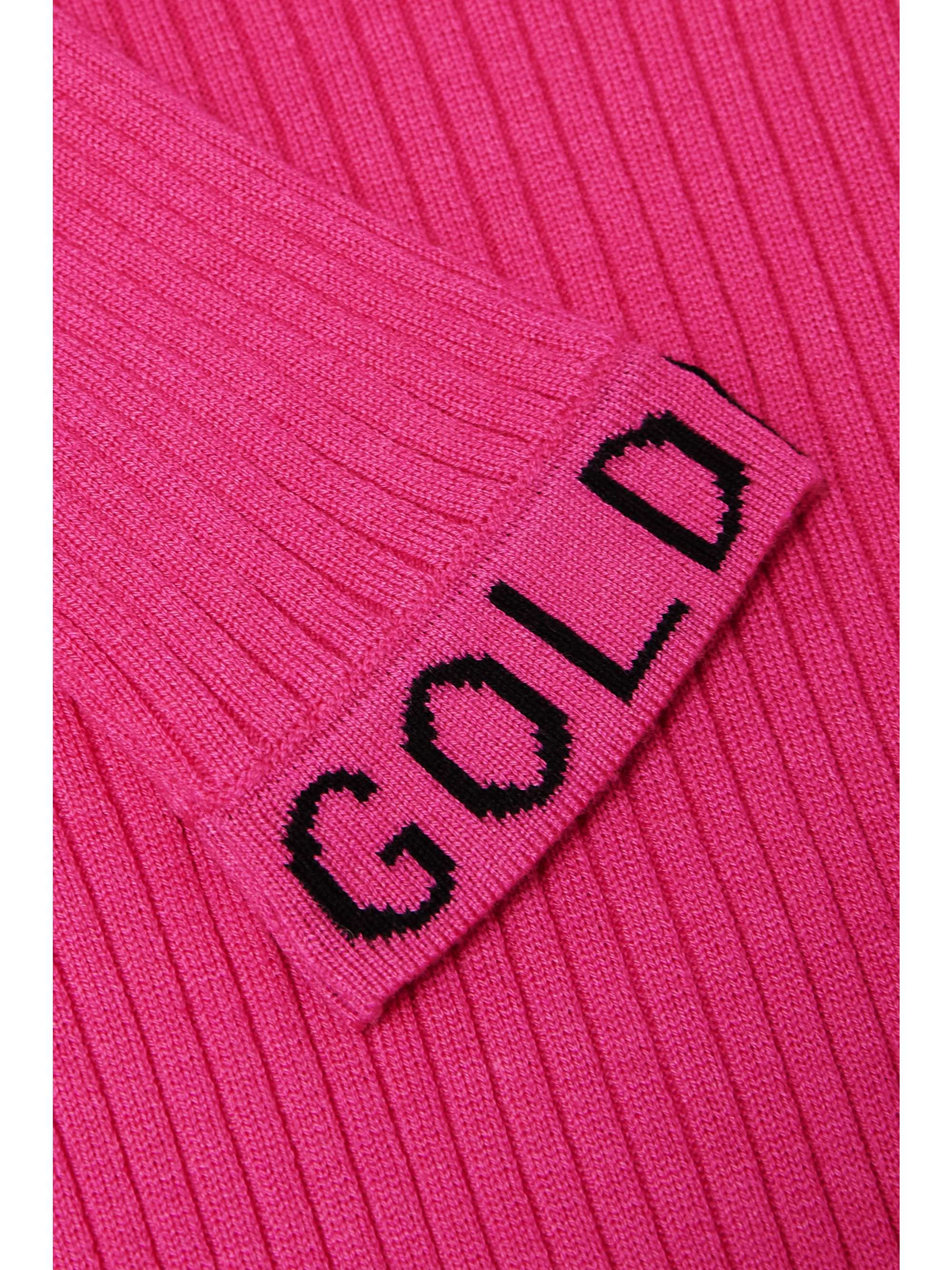GOLDBERGH Mira intarsia ribbed-knit turtleneck top