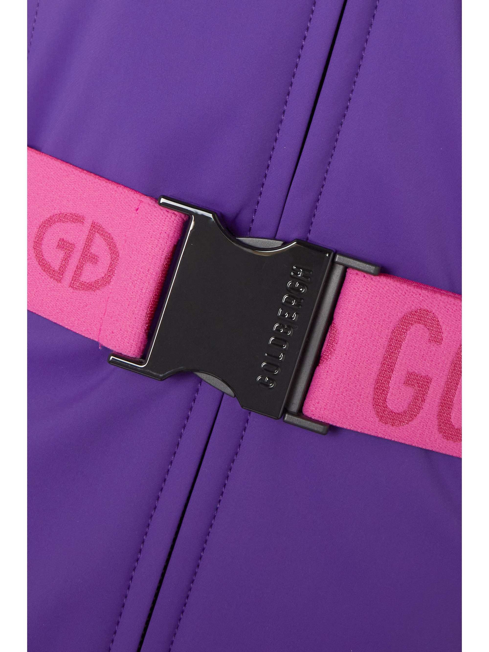 Purple Hida hooded belted faux furtrimmed down ski jacket GOLDBERGH