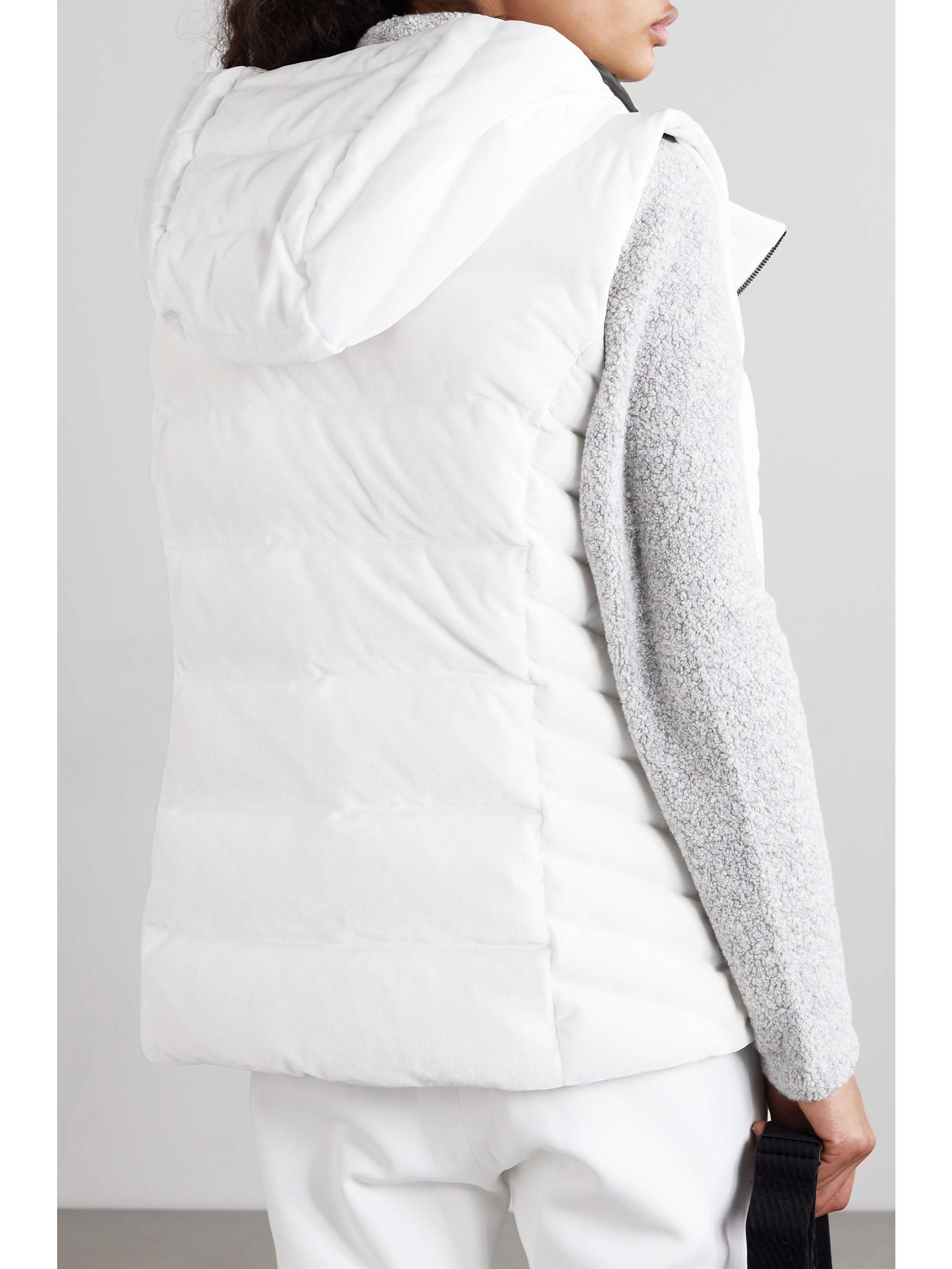 KJUS Alina asymmetric quilted down velvet vest