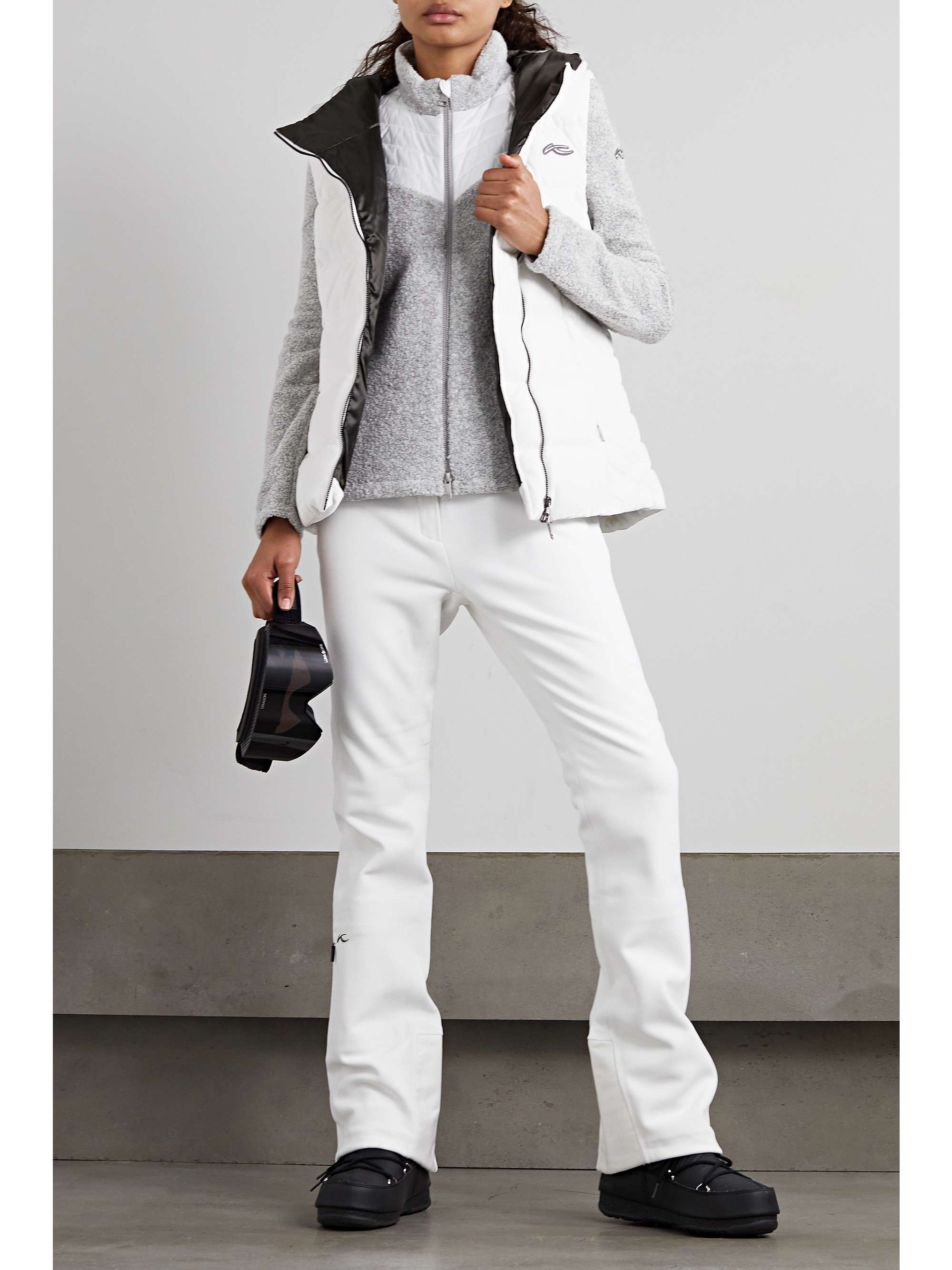 KJUS Alina asymmetric quilted down velvet vest