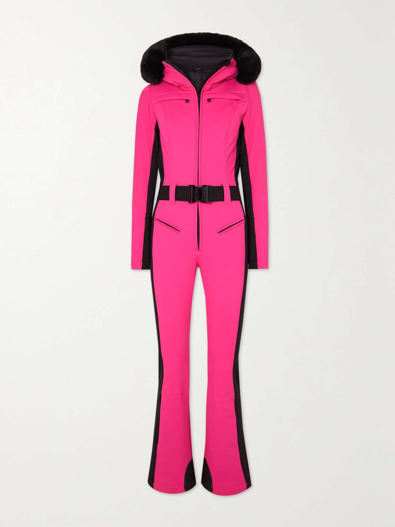 GOLDBERGH Parry belted hooded faux furtrimmed ski suit NETAPORTER