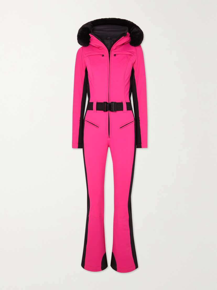 Goldbergh Parry Belted Hooded Faux Fur-trimmed Ski Suit - UK 14
