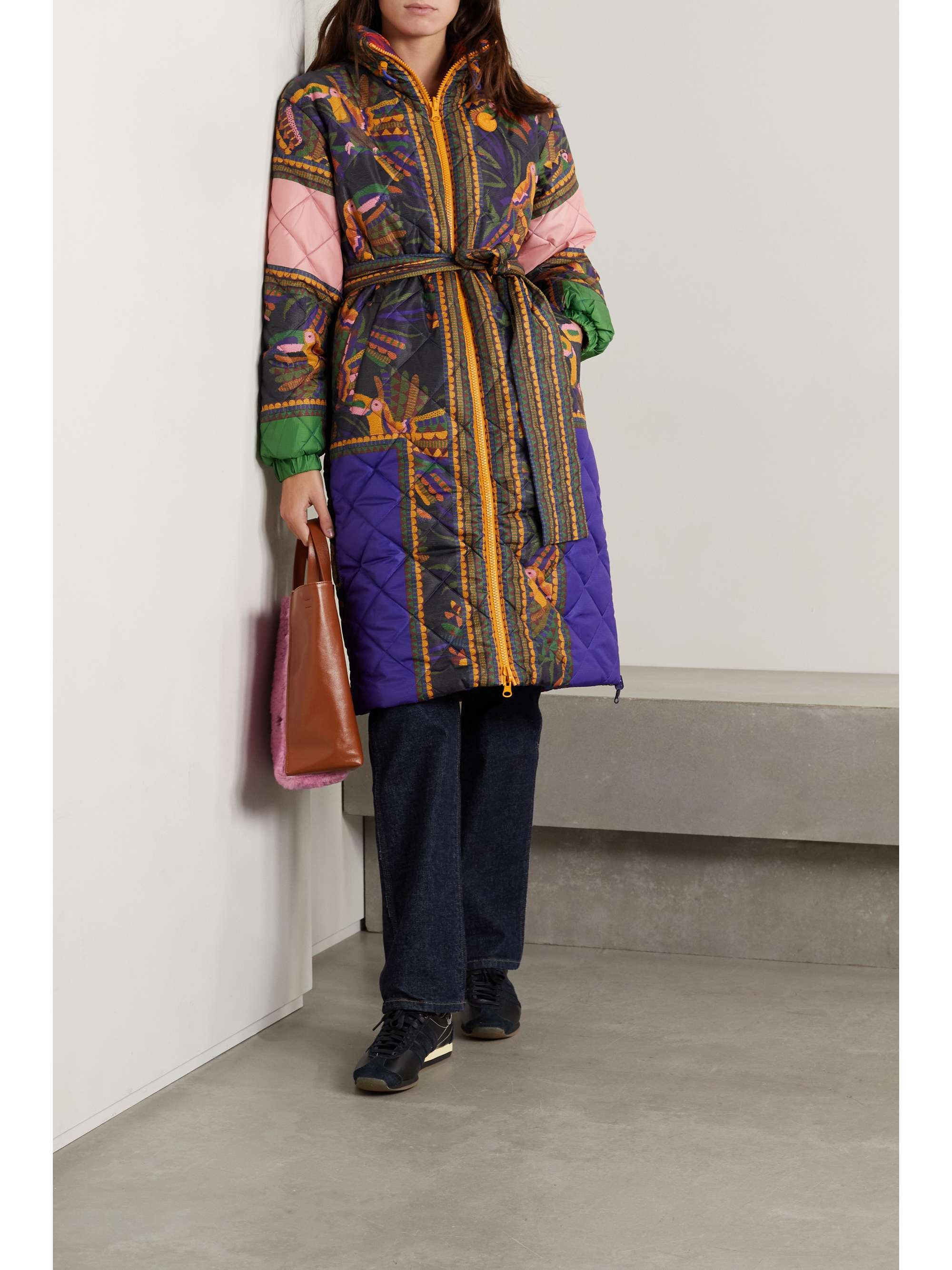 FARM RIO Reversible padded quilted printed shell coat NETAPORTER