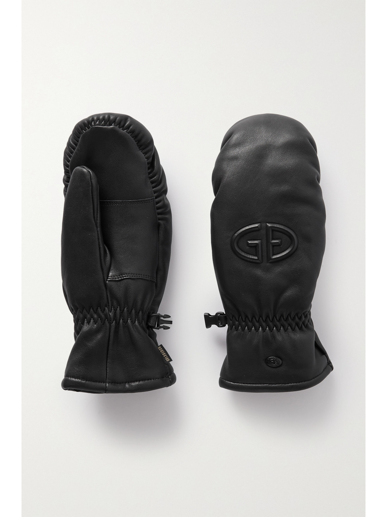 Goldbergh - Hilja Embossed Padded Leather Ski Mittens - Black