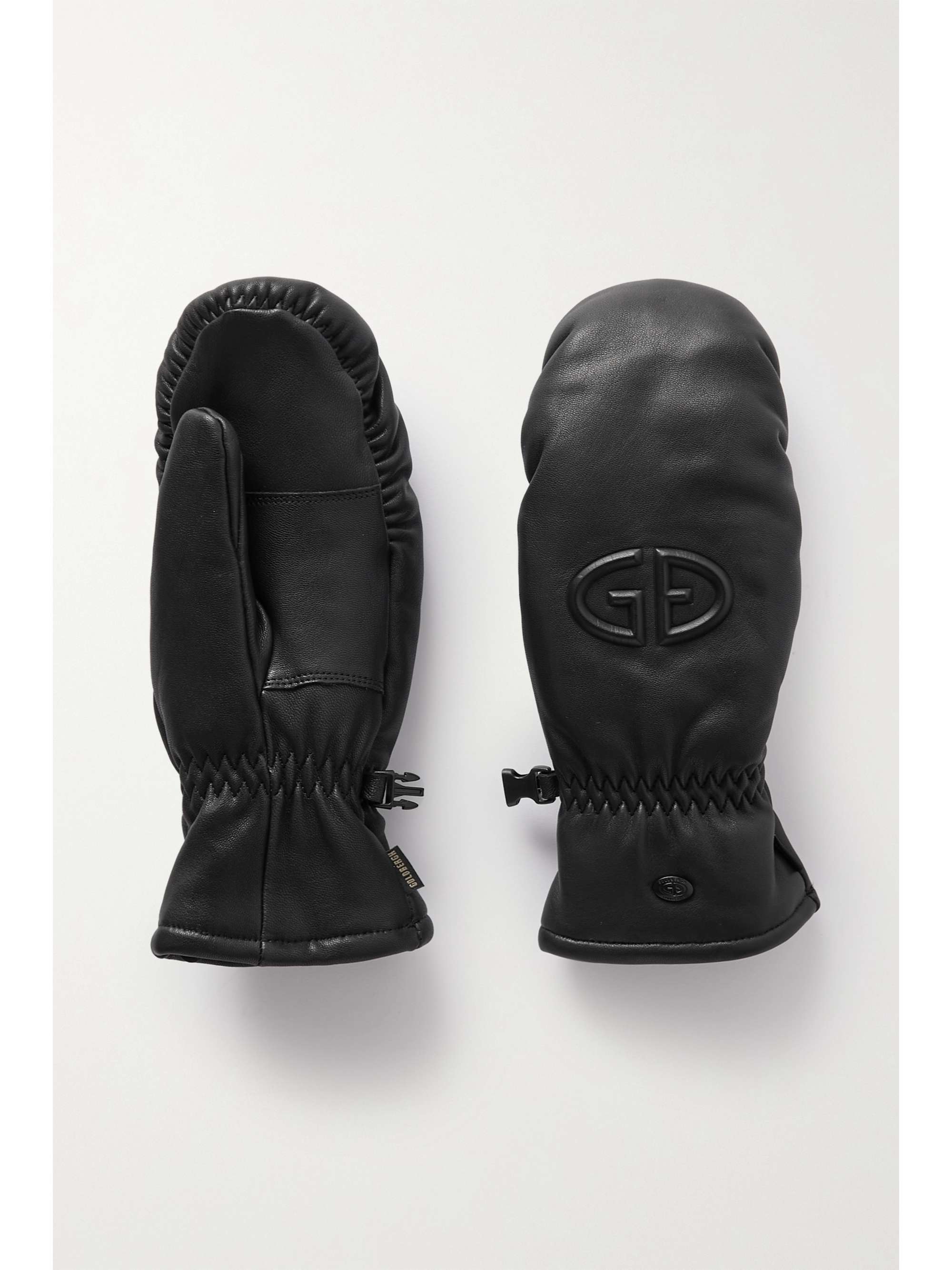 GOLDBERGH Hilja embossed padded leather ski mittens NETAPORTER