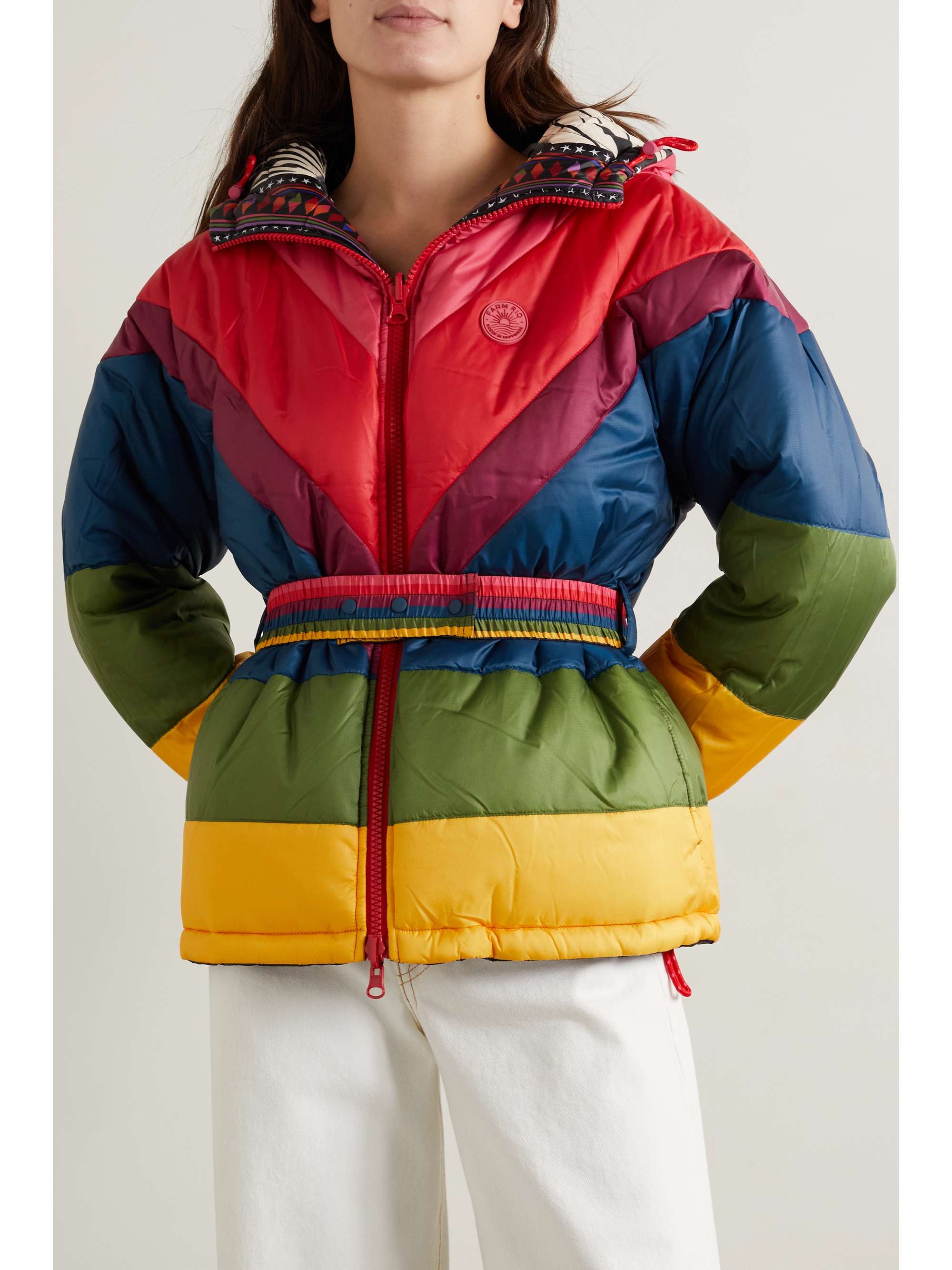 Black Reversible hooded quilted printed 