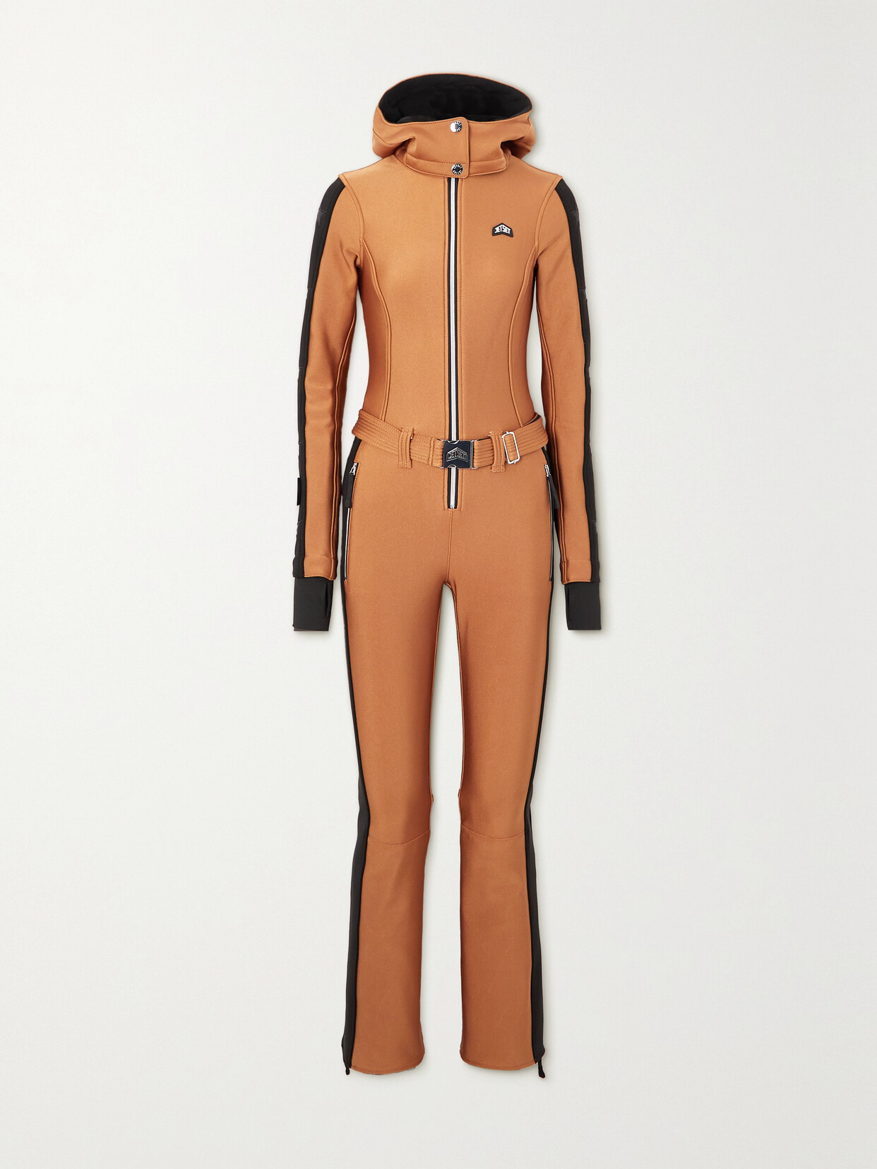 JETSET - Magic Ghoster Belted Hooded Striped Ski Suit - Orange