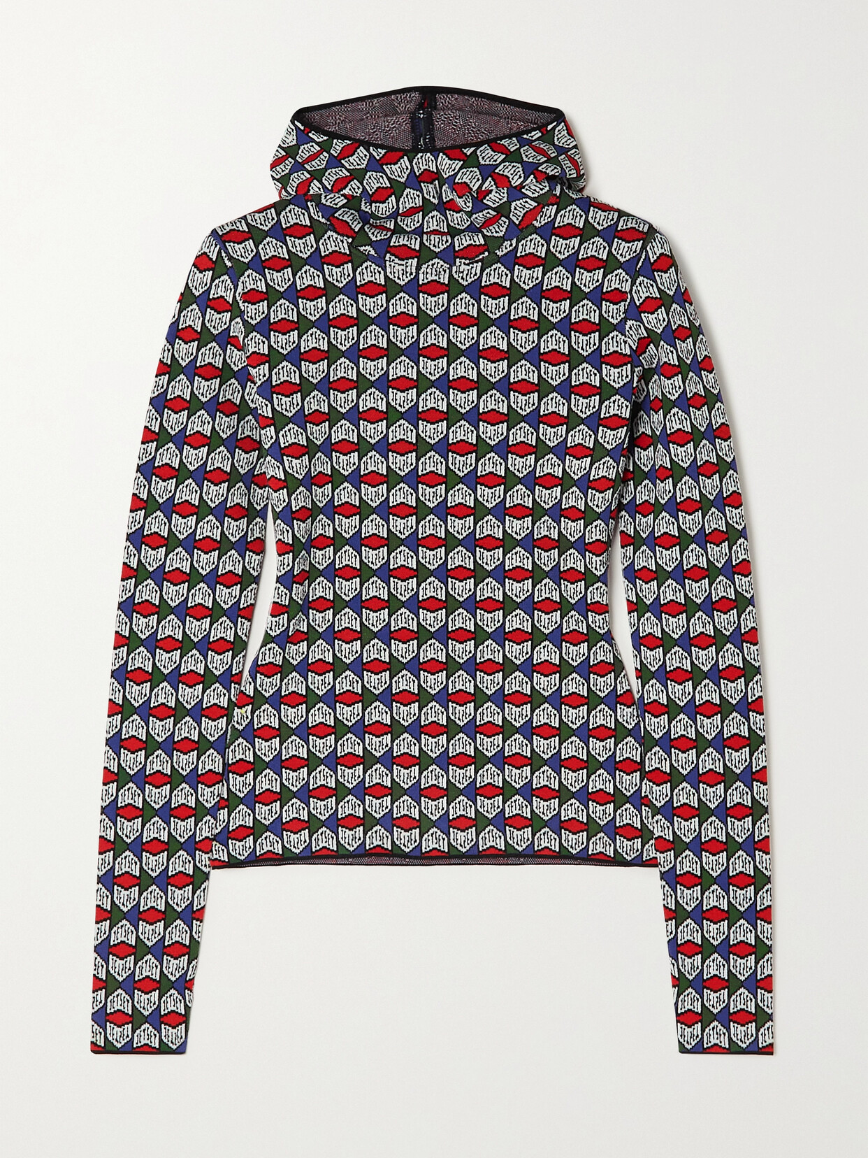 JETSET - Cap Turtle Jacquard-knit Hoodie - Blue