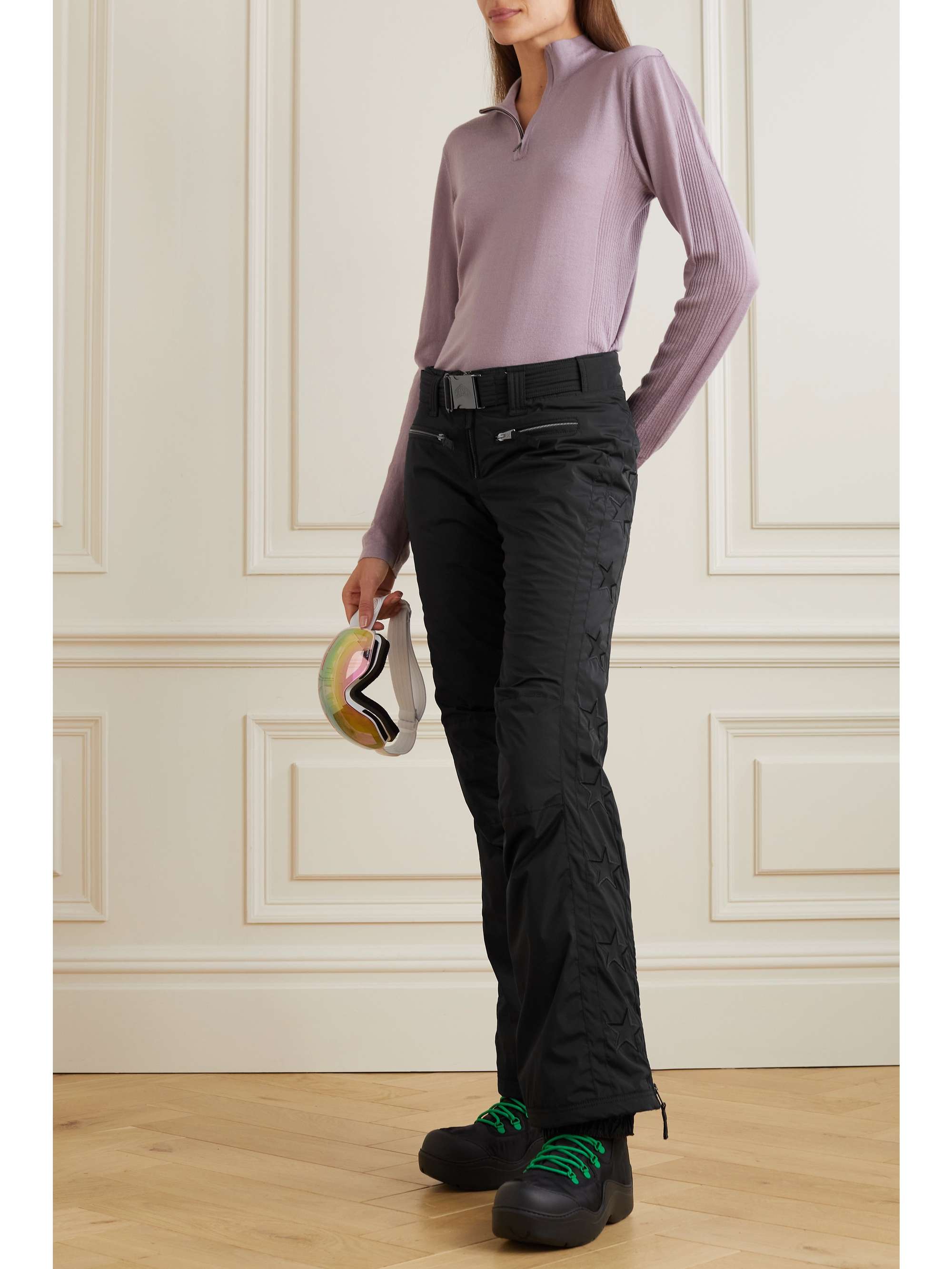 JETSET Starred Uni belted flared ski pants