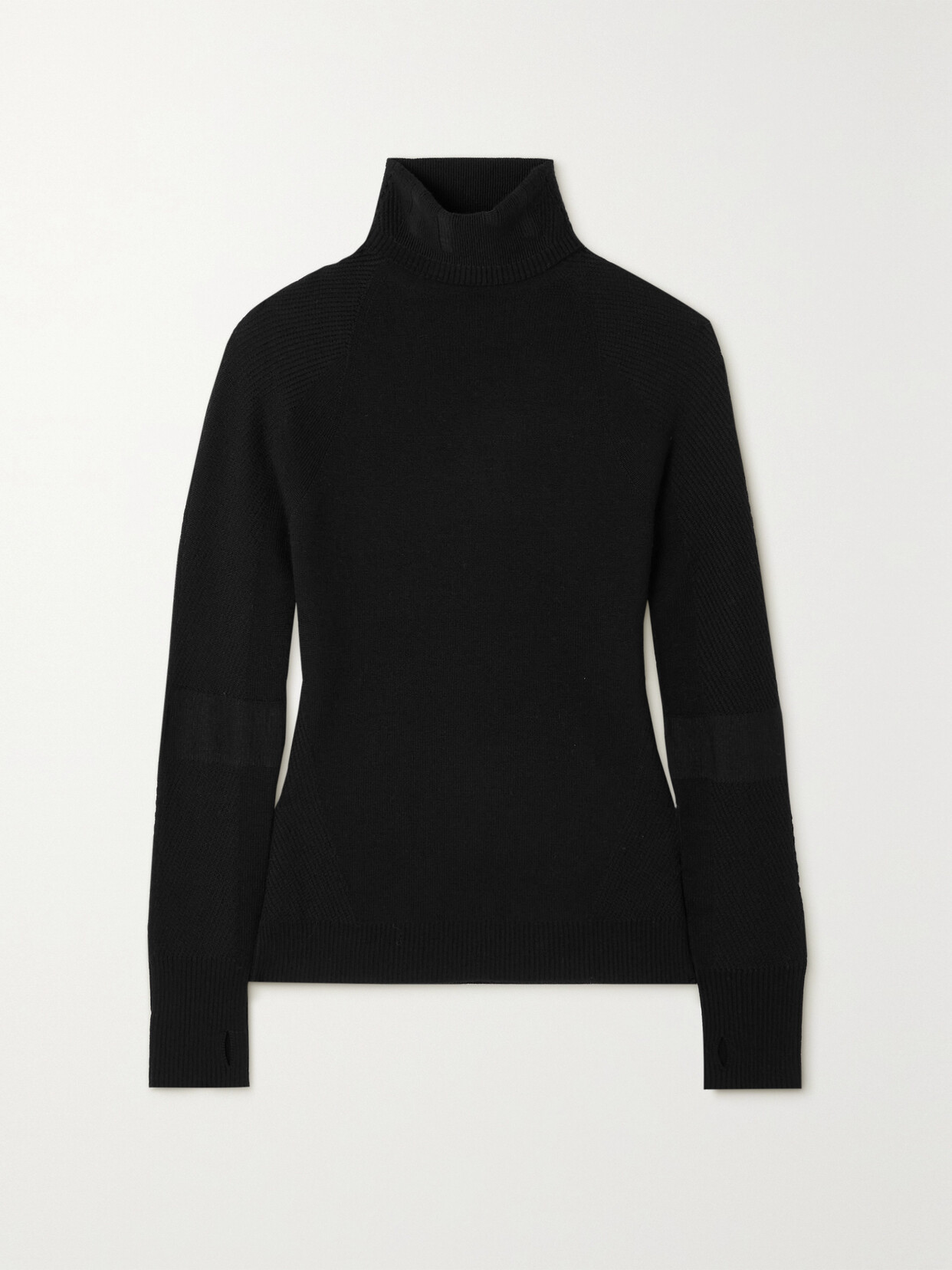 Holden Airwarm Merino Wool-blend Turtleneck Jumper In Black