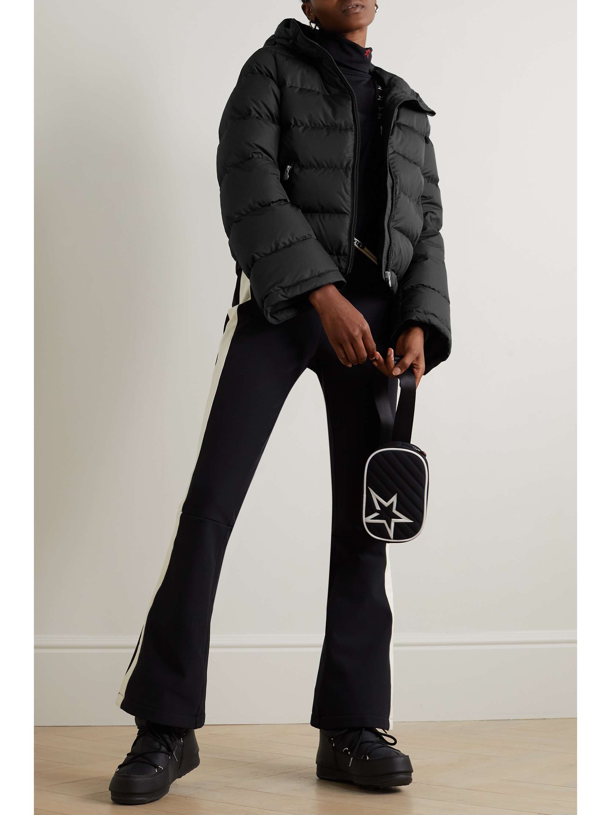 PERFECT MOMENT Polar Flare hooded quilted padded down ski jacket NET