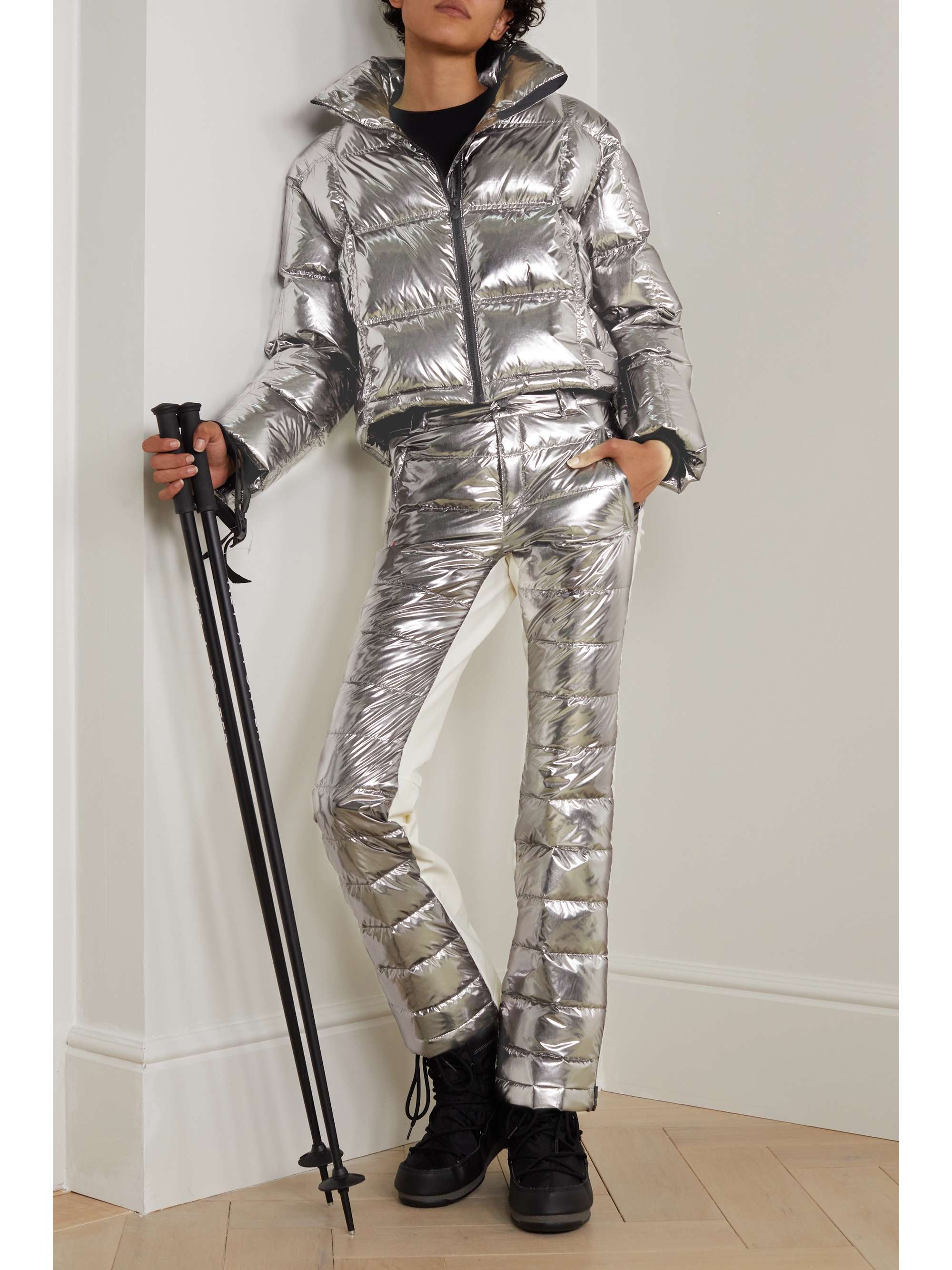 PERFECT MOMENT Talia quilted padded metallic ski pants