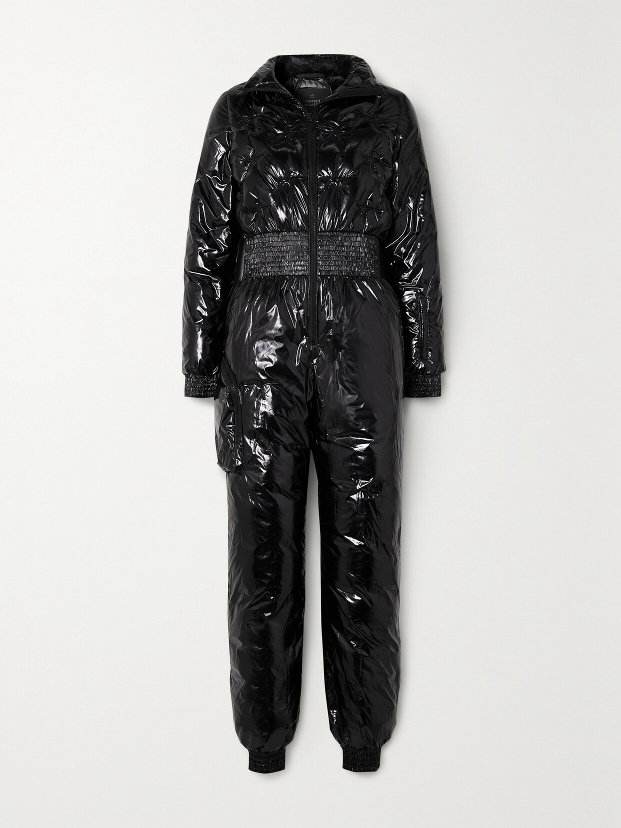 Perfect Moment - Floe Embroidered Padded Glossed-shell Down Ski Suit - Black