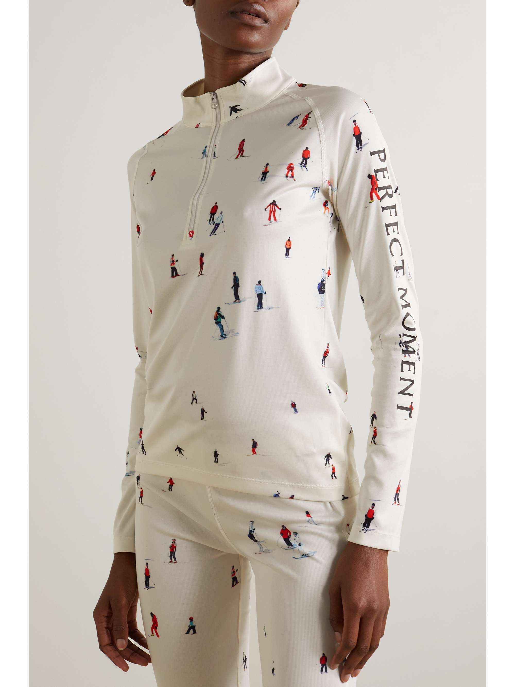 PERFECT MOMENT Printed stretch-jersey top